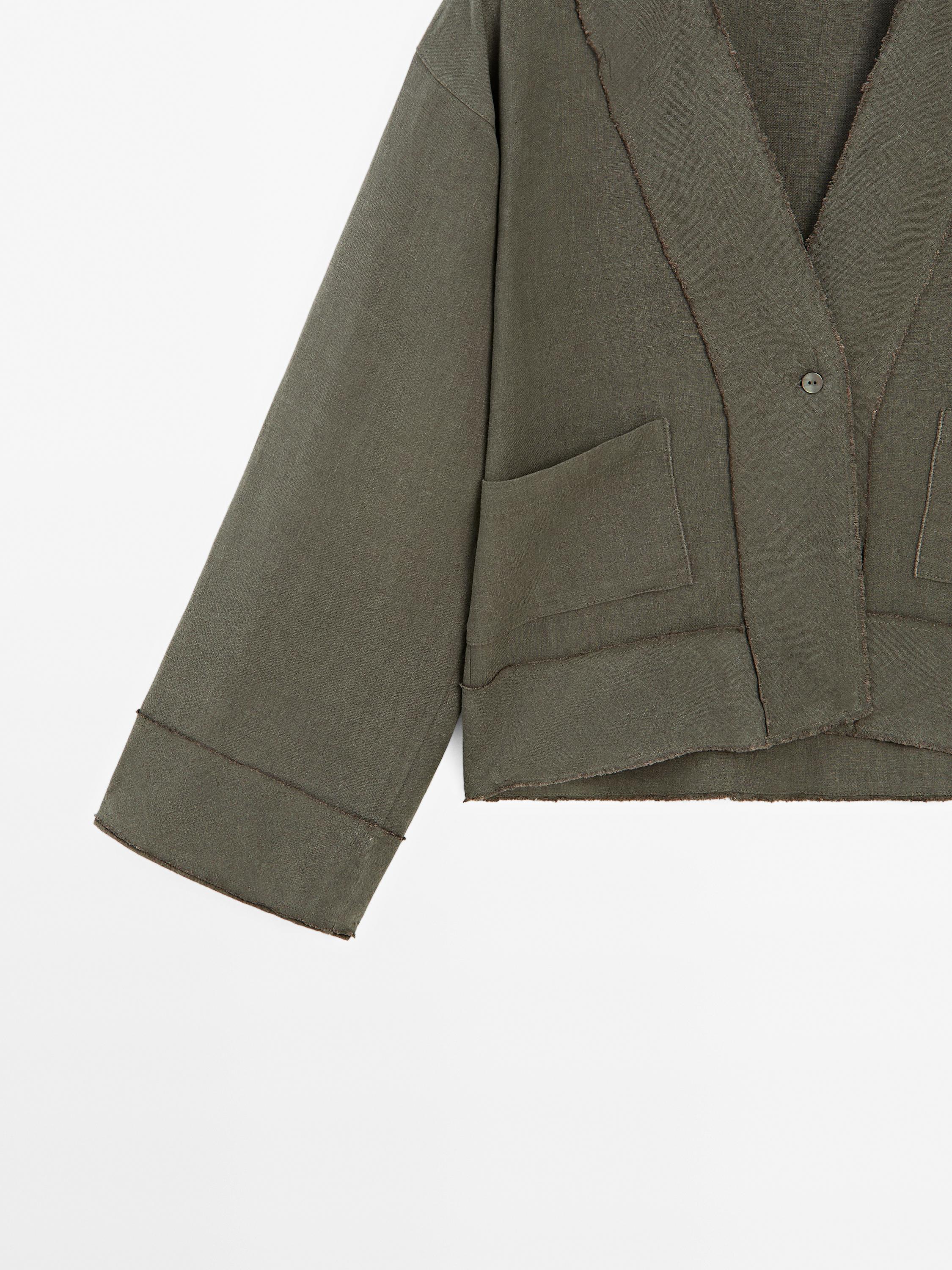 Flowing linen kimono with pockets
