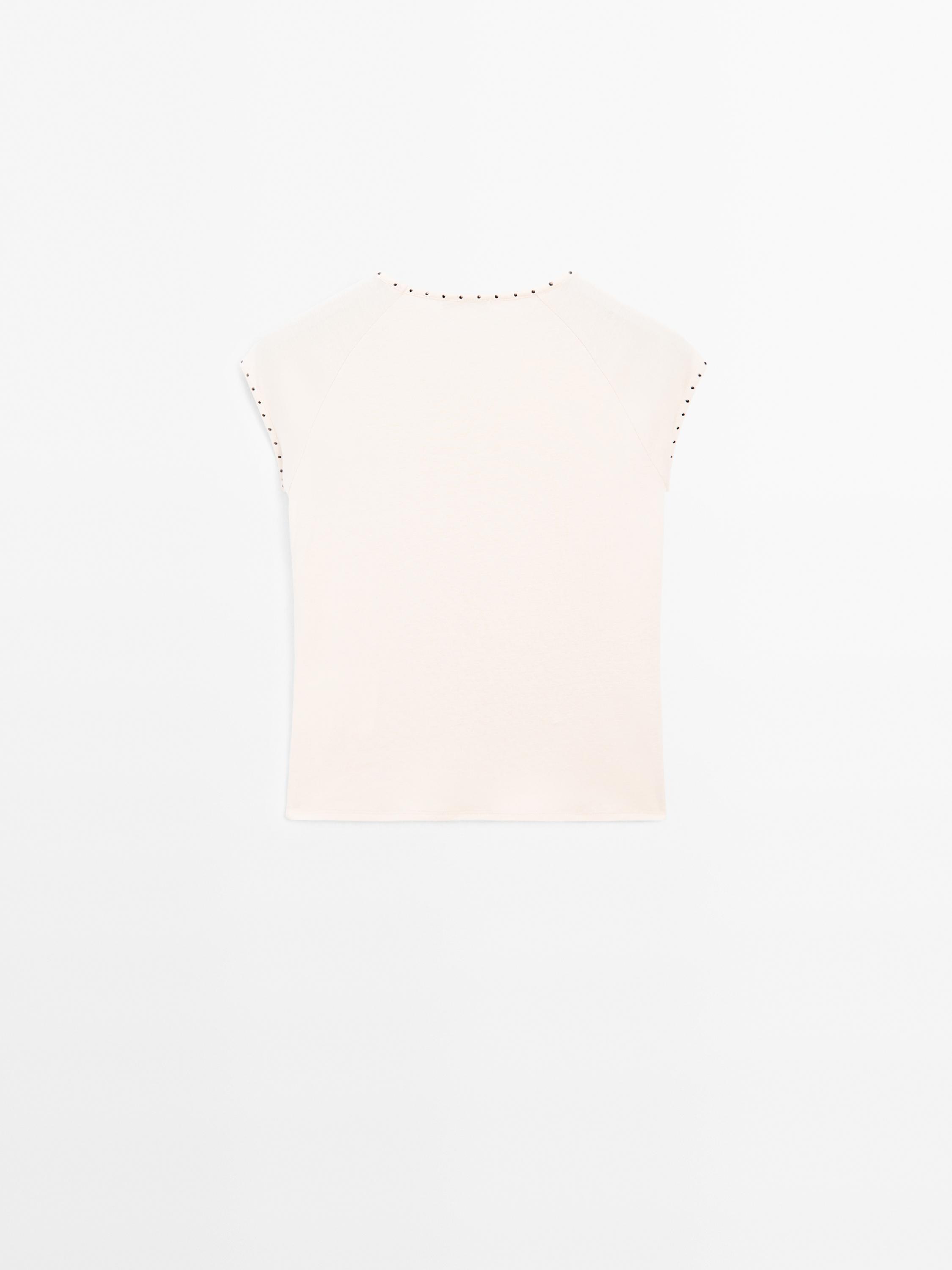 Short sleeve T-shirt with stud details