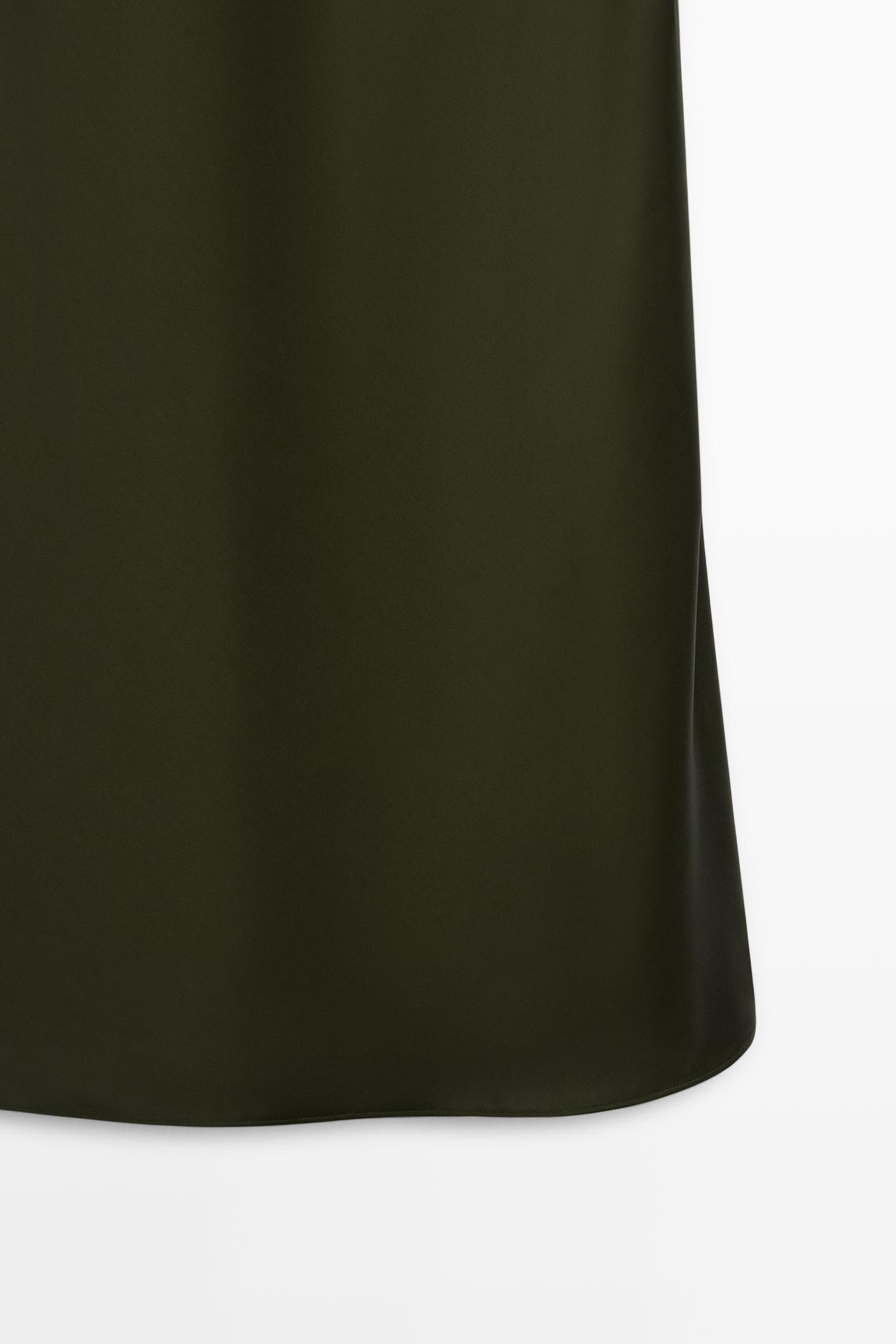 Satin midi dress — KHAKI