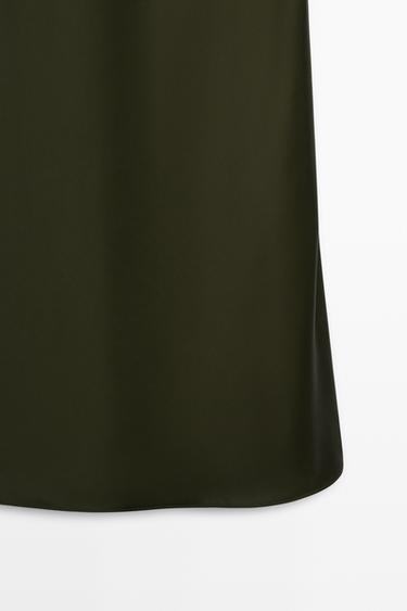 Satin midi dress — KHAKI 7