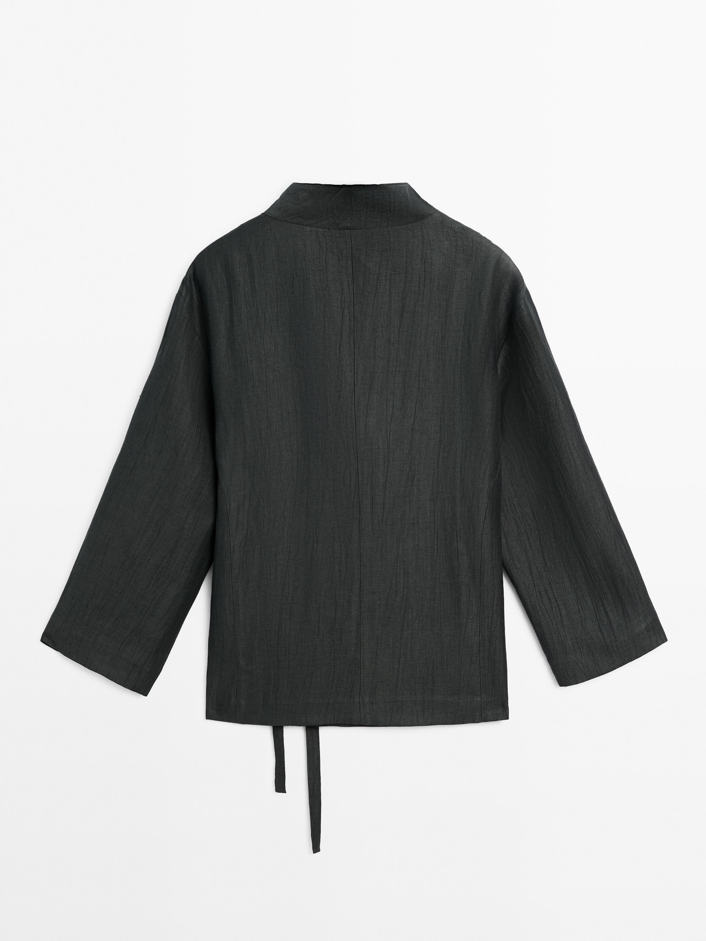 100% linen kimono with tie
