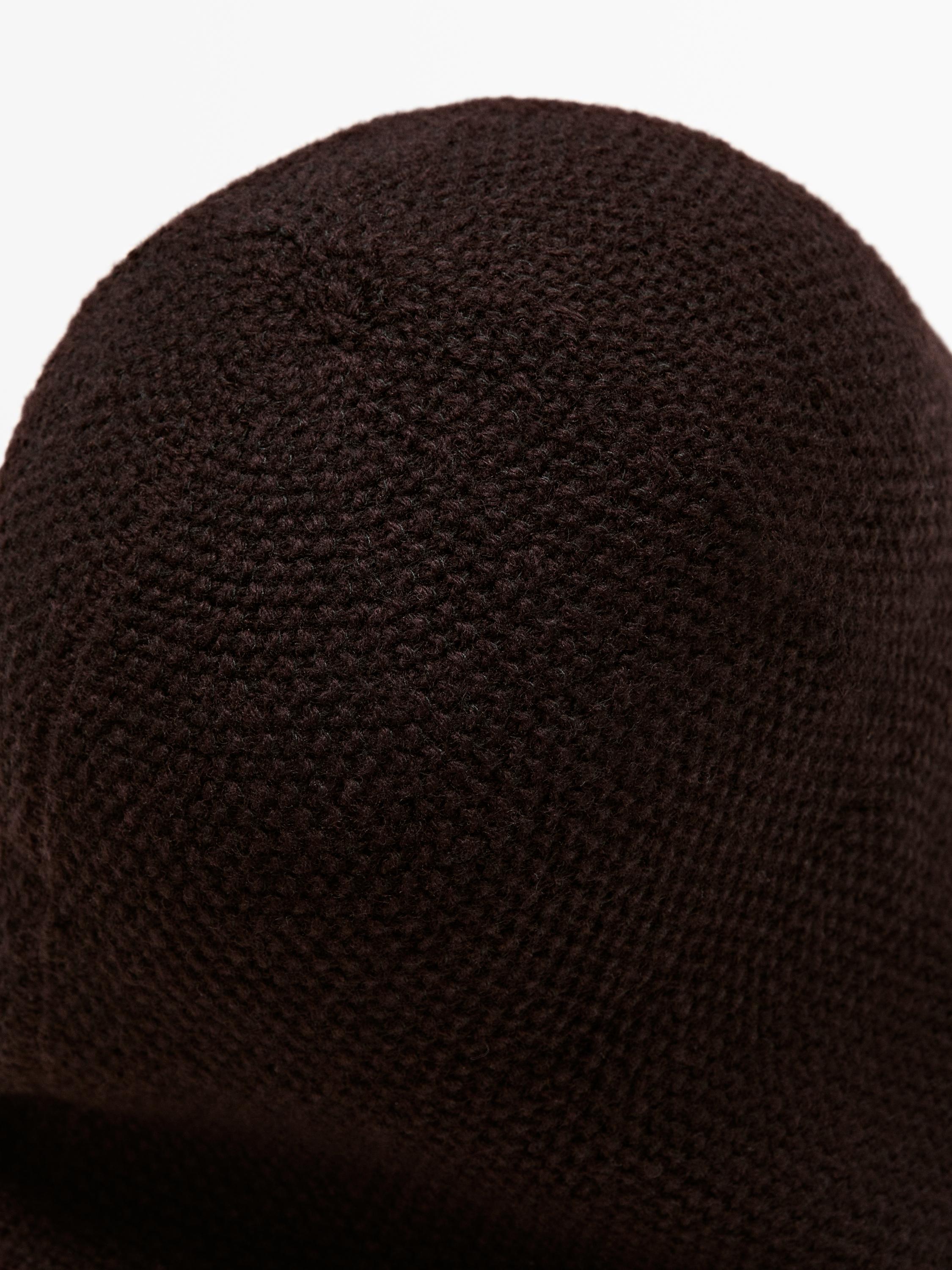 Wool blend knit beanie — BROWN