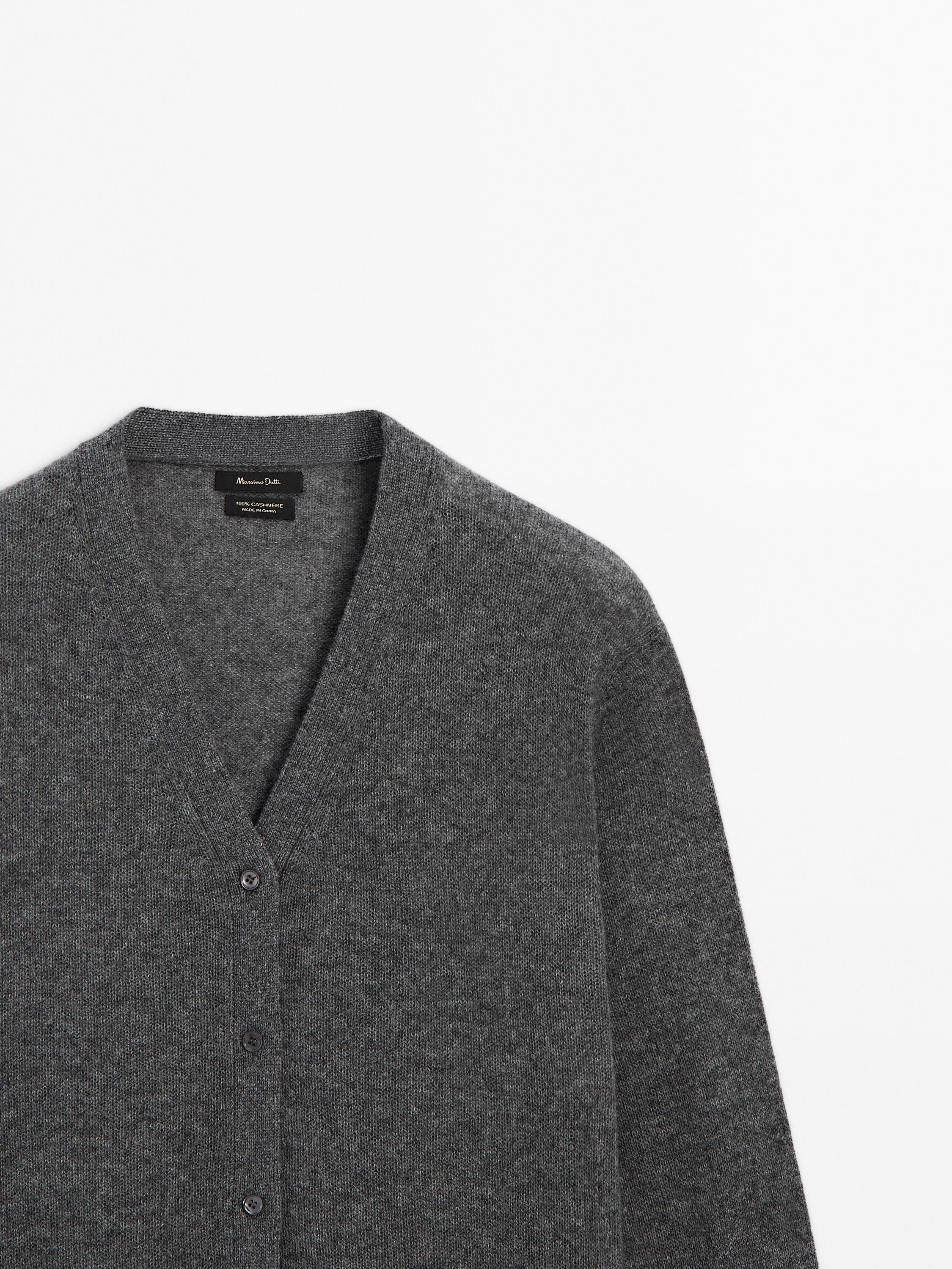 100% cashmere V-neck cardigan