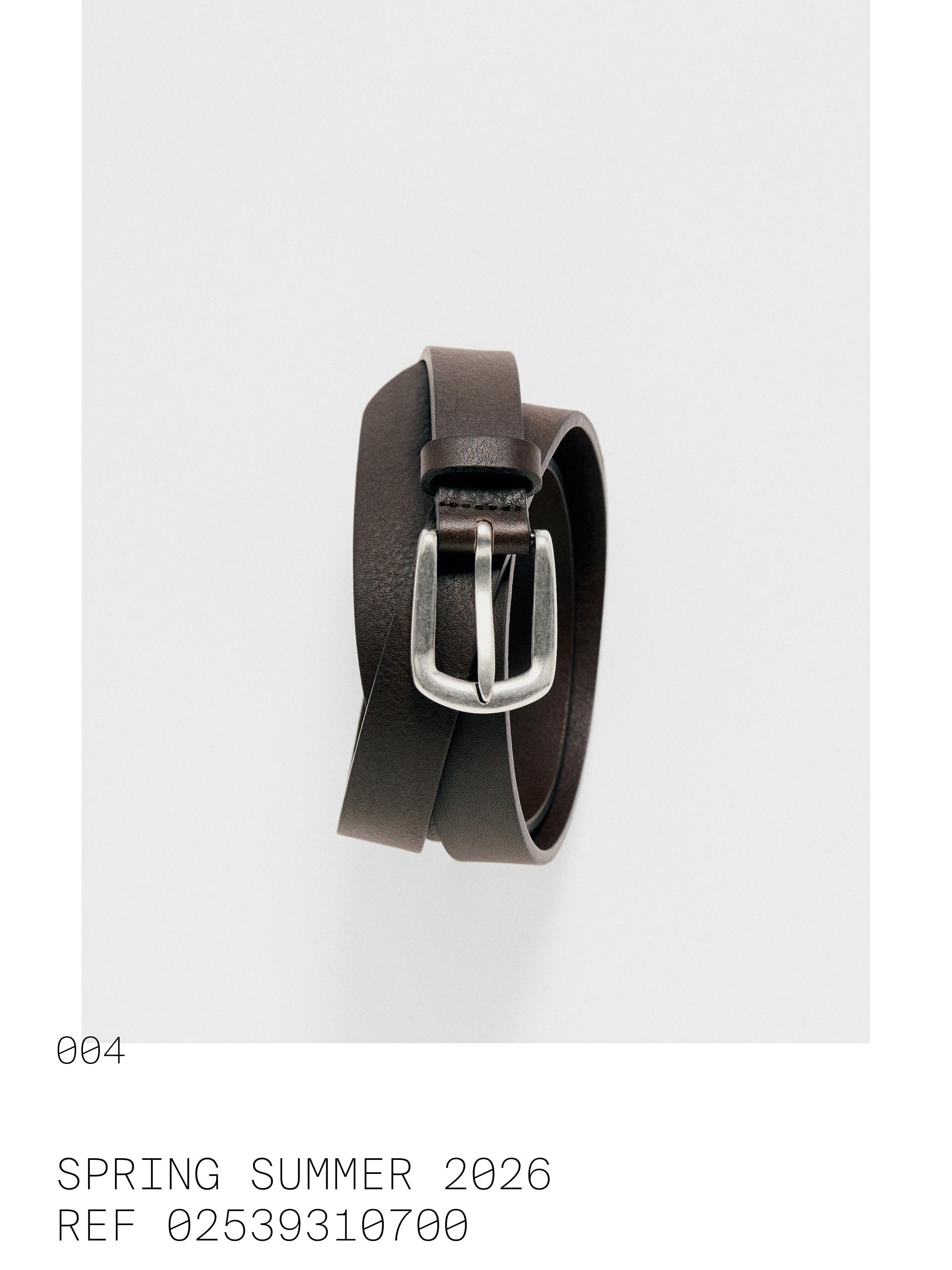 Nappa leather belt — BROWN