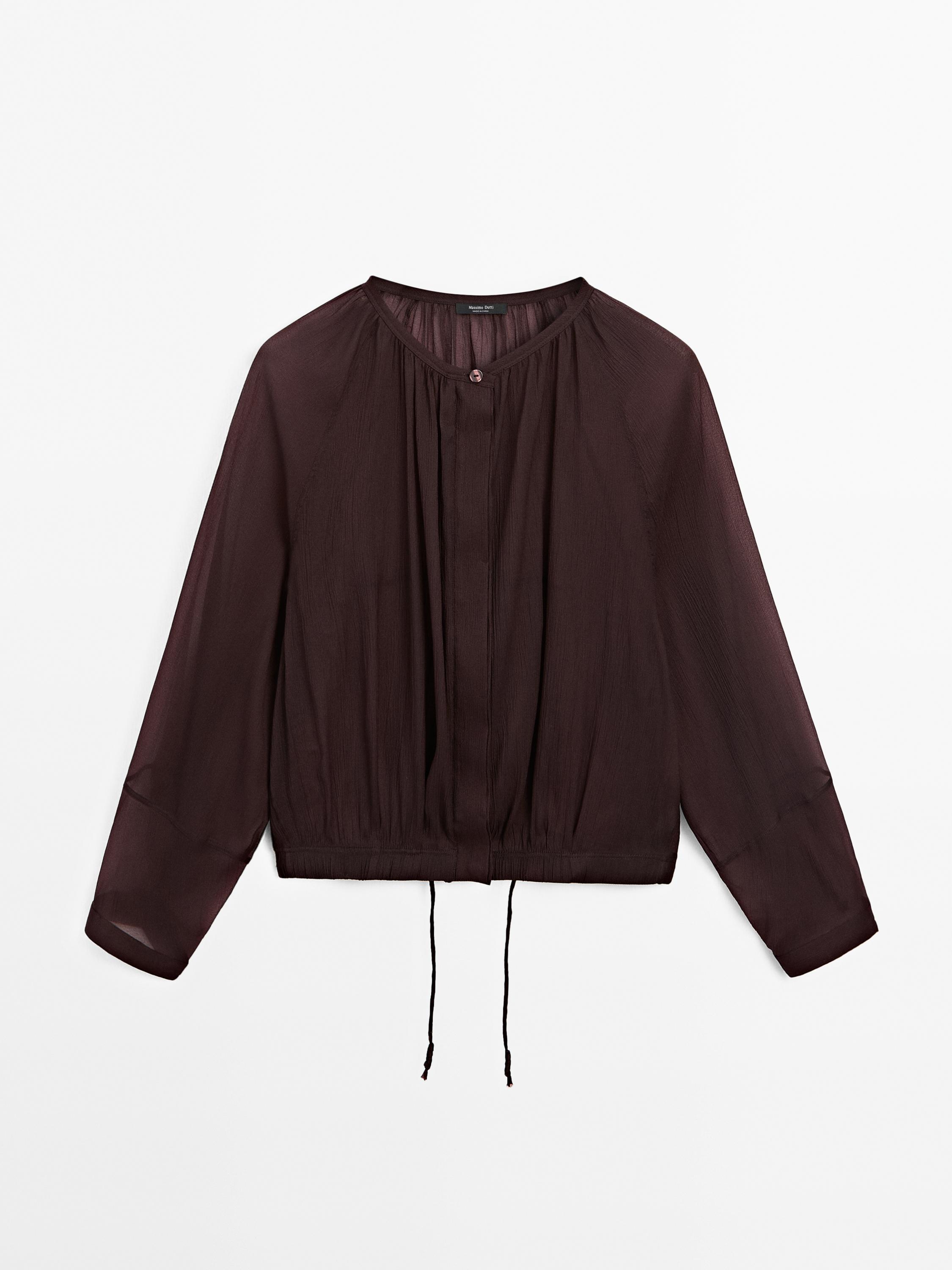 Veste bomber fluide semi-transparente
