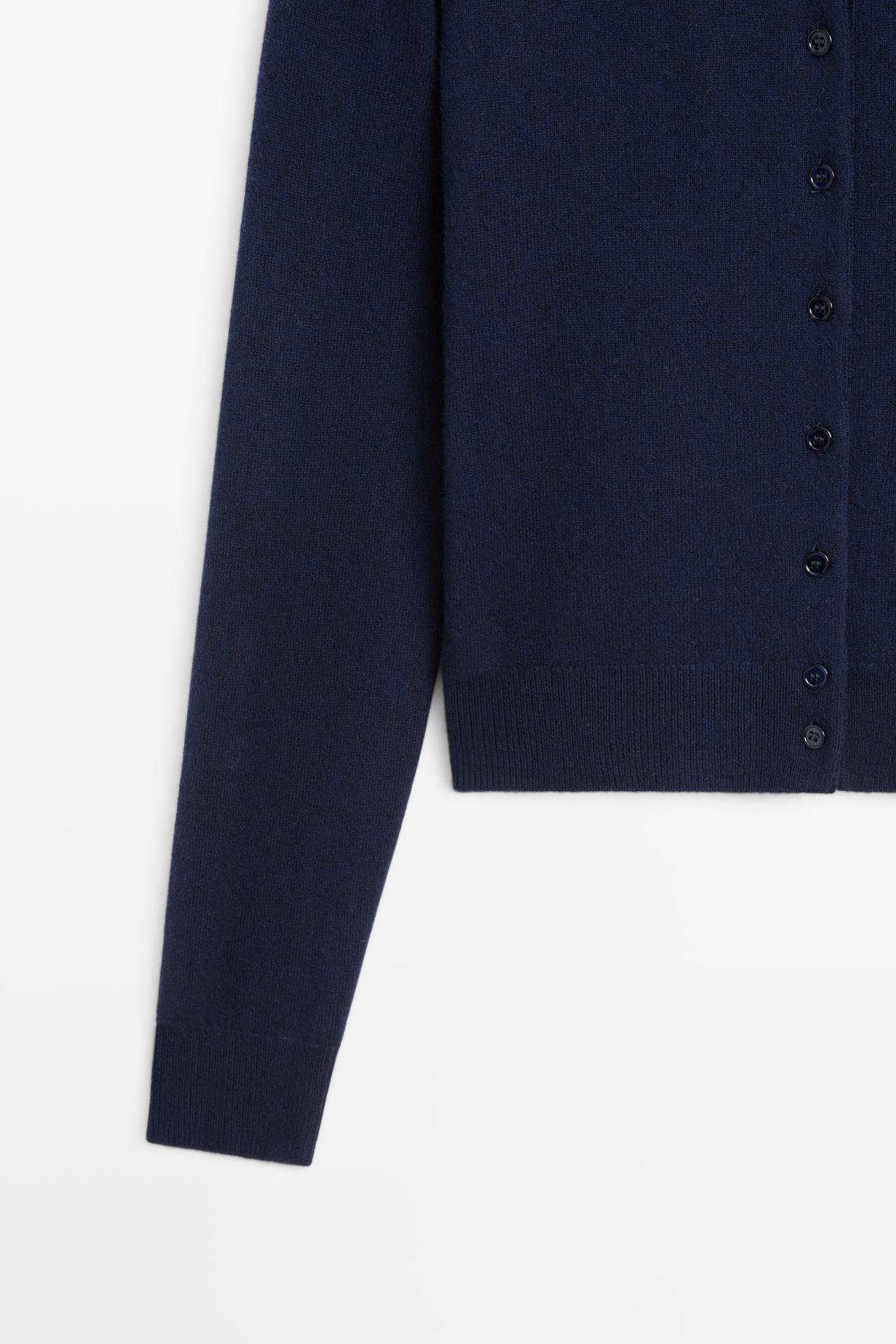 Knit cardigan with button detail — NAVY BLUE