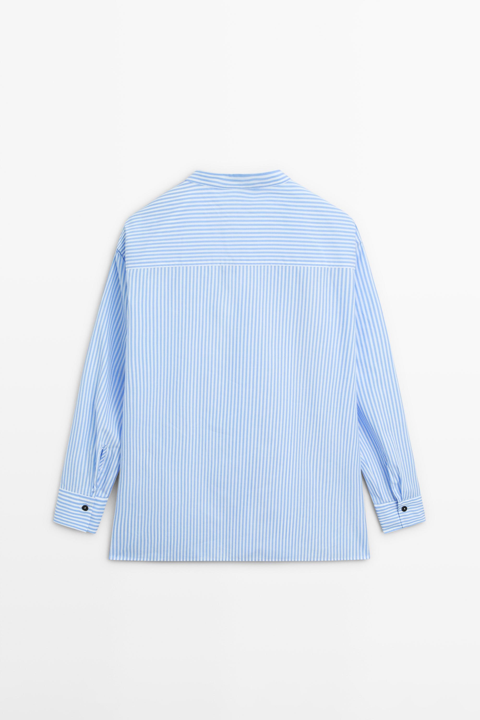 100% cotton striped shirt — SKY BLUE