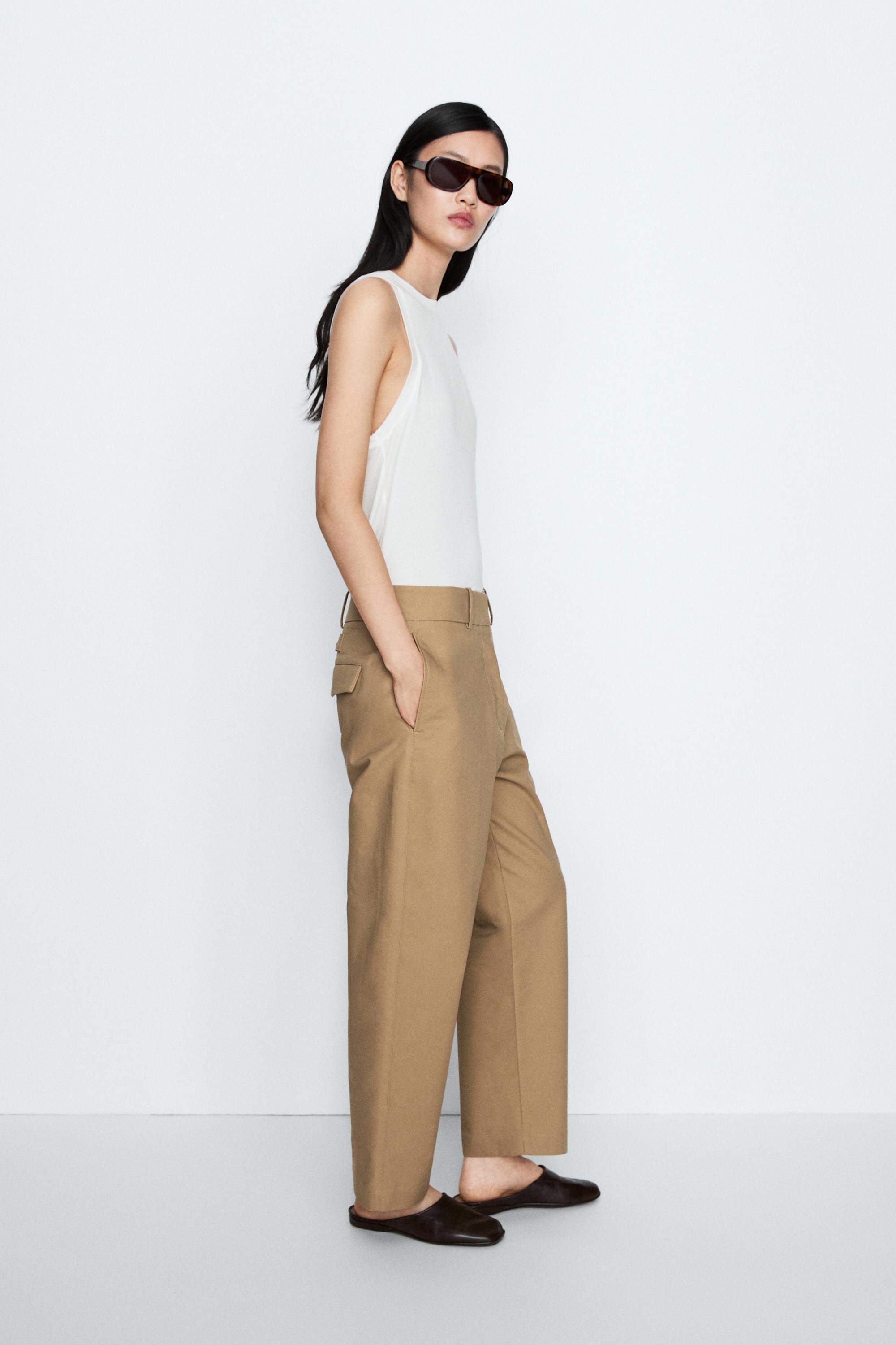 Adjustable tab trousers - STUDIO — CAMEL