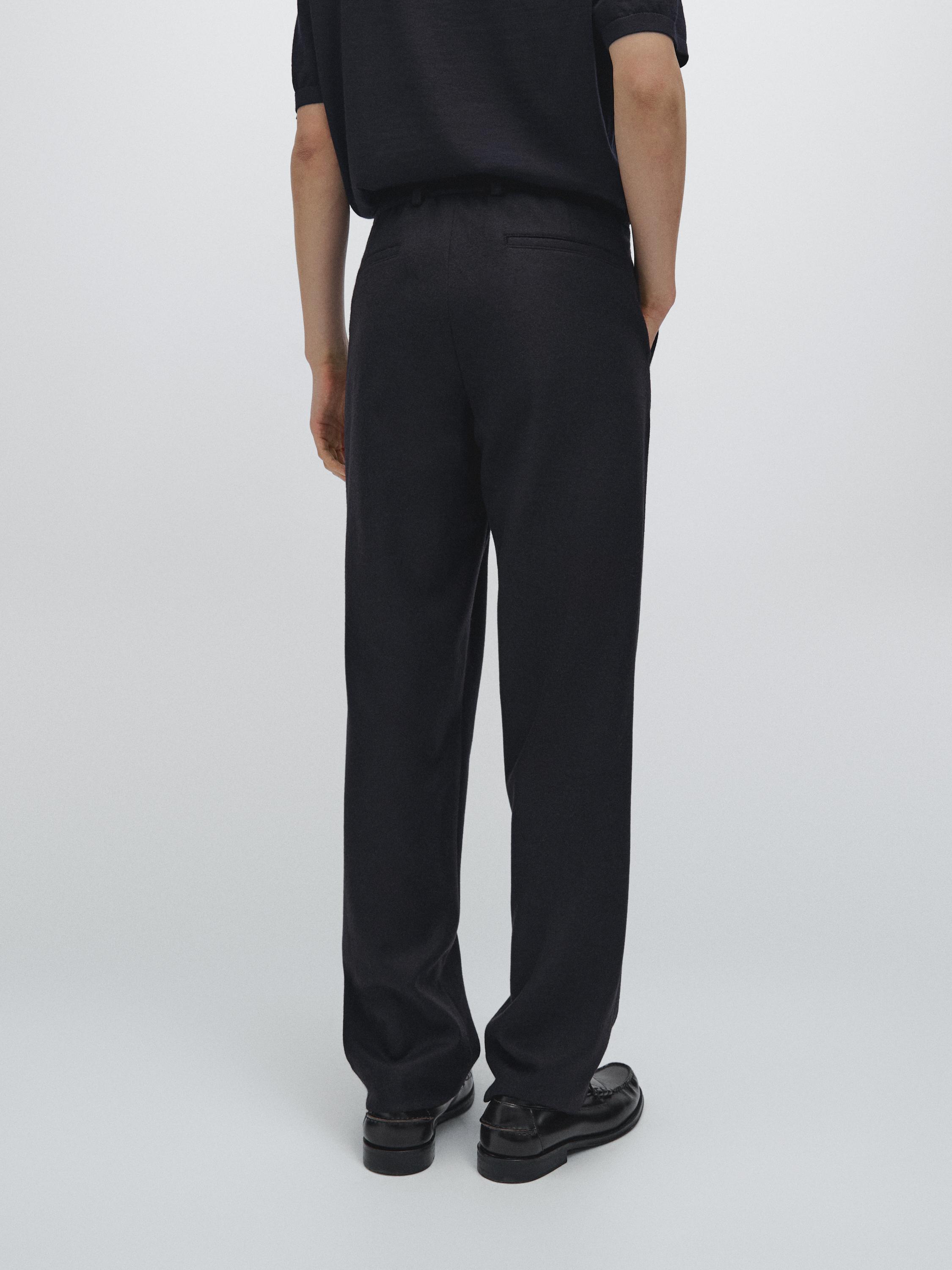 Wool blend trousers — NAVY BLUE