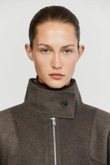 Wool blend bomber jacket — BROWN 8
