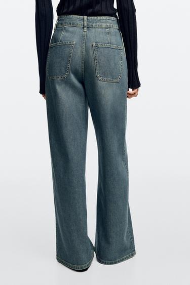 High-waist wide-leg jeans total look — BLUE 5