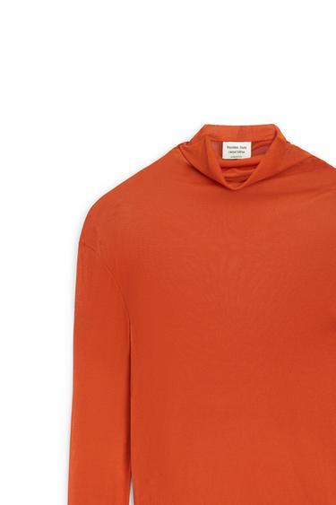100% silk funnel neck T-shirt - LIMITED EDITION — RED 6