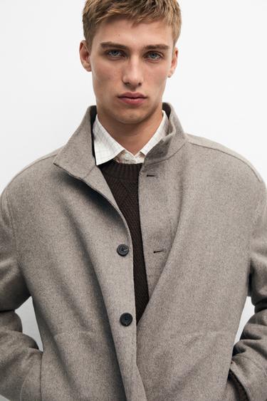 Double fabric wool blend jacket — MINK 8
