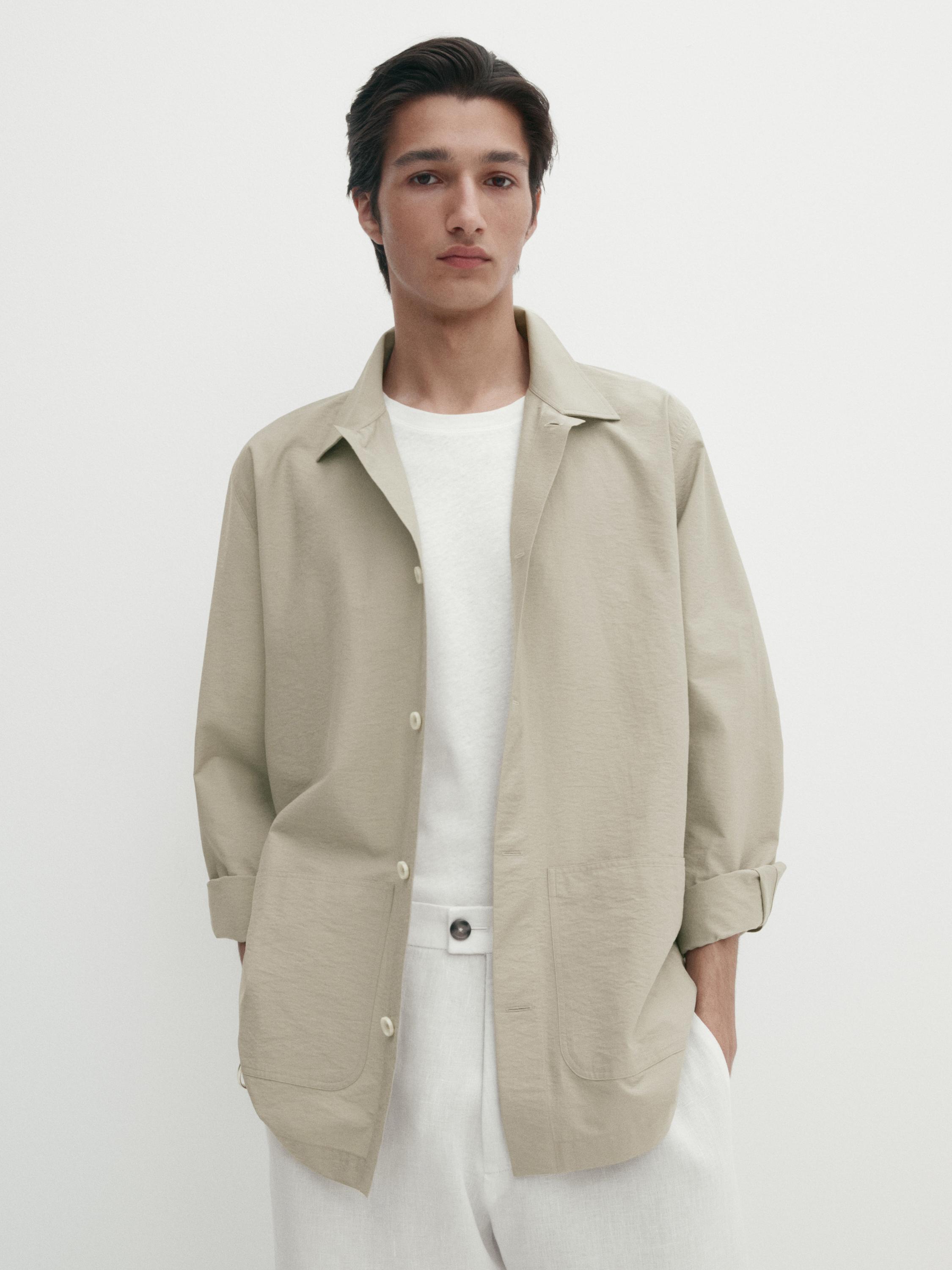 قميص سميك بوبلين بجيوب