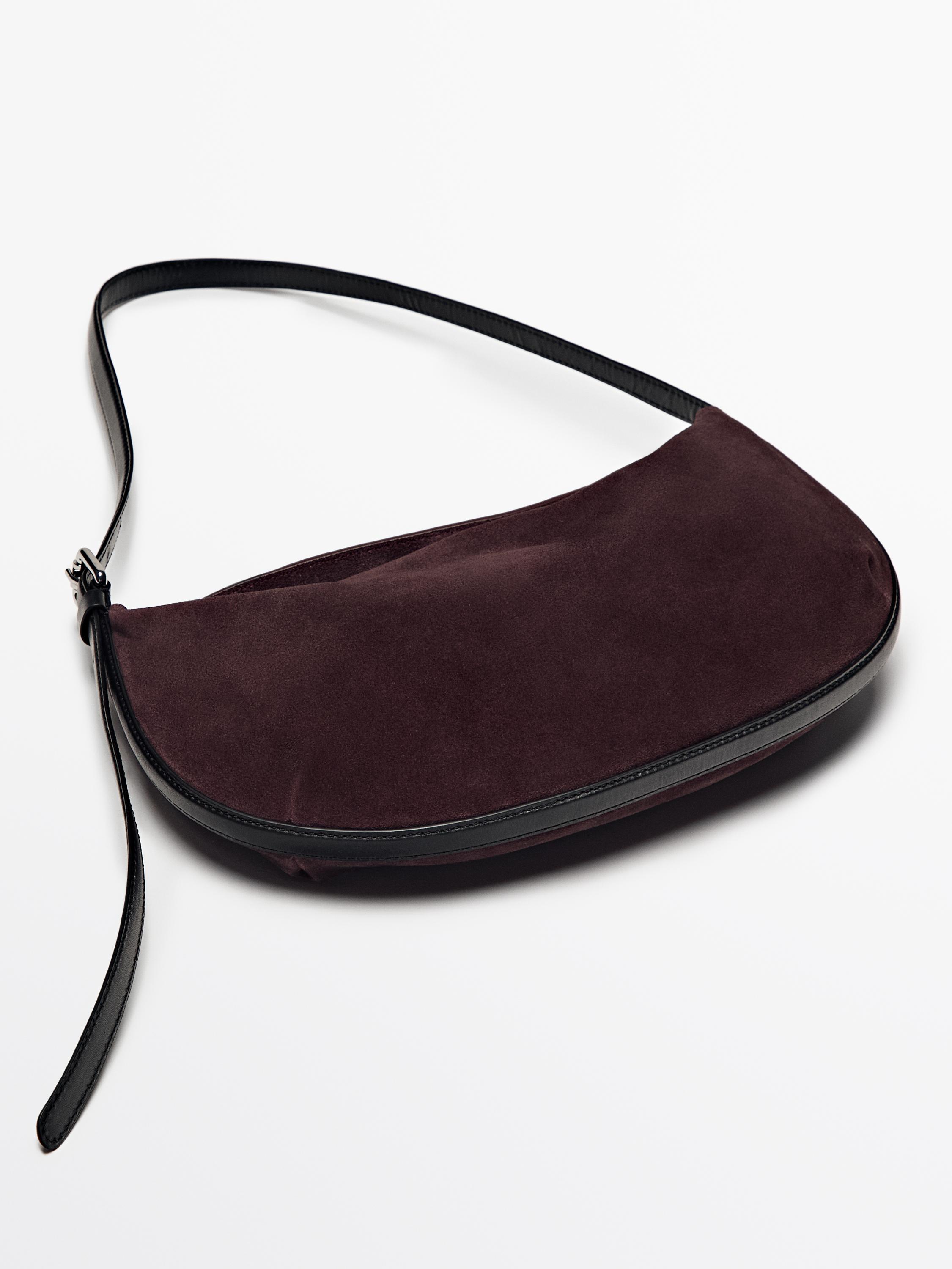 Split suede shoulder bag