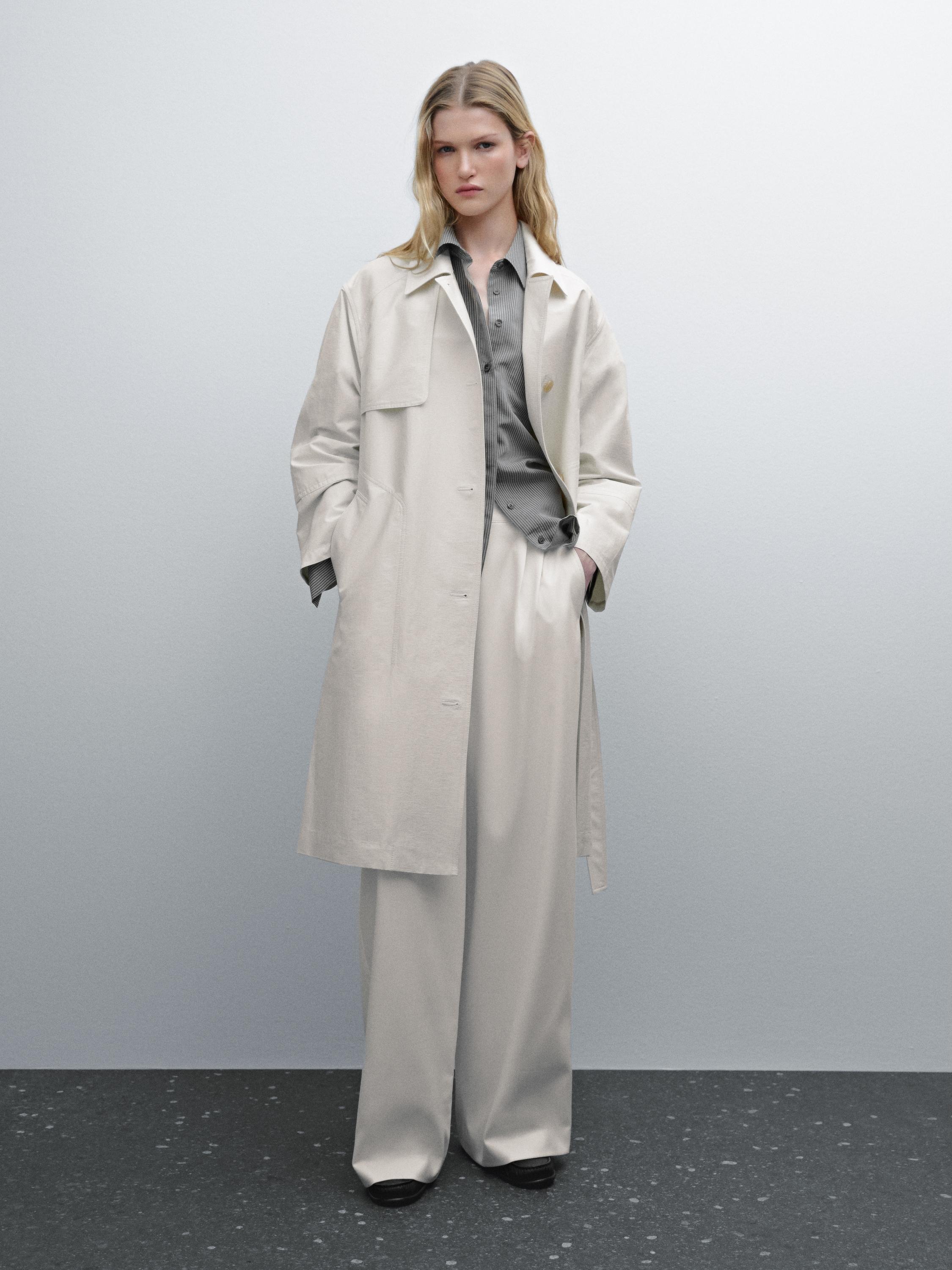 Cotton blend trench coat