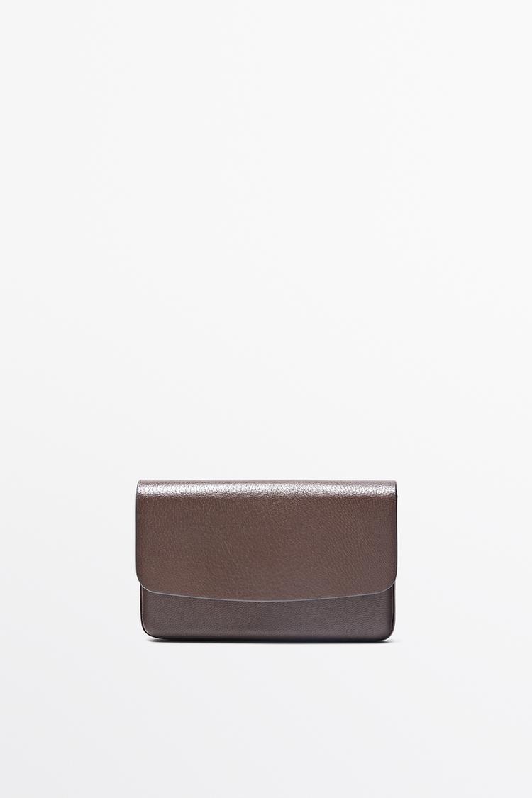 Crocodile-textured leather card holder — LEATHER
