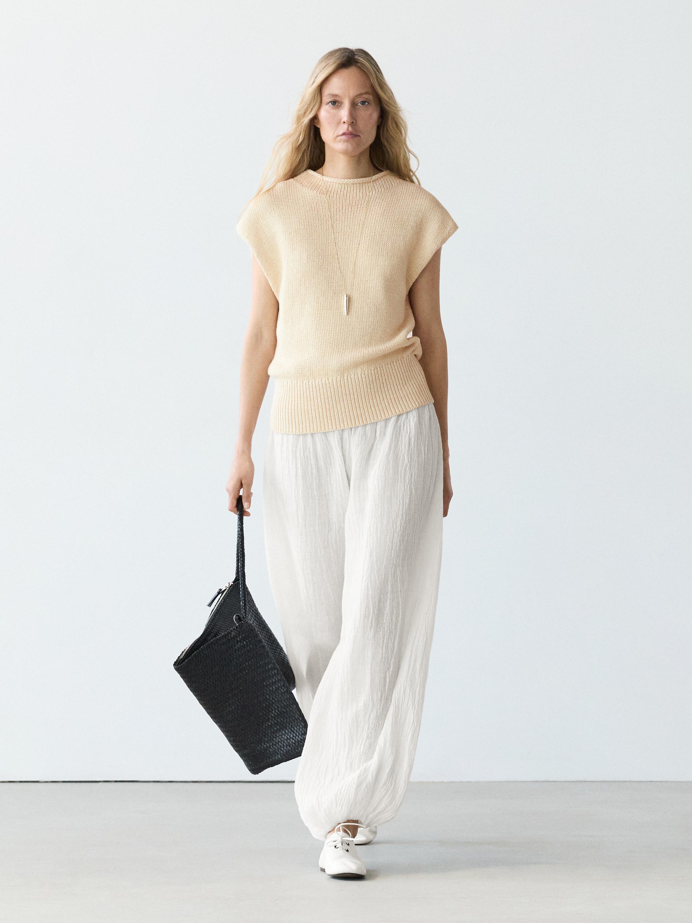 Linen sarouel trousers — Off white