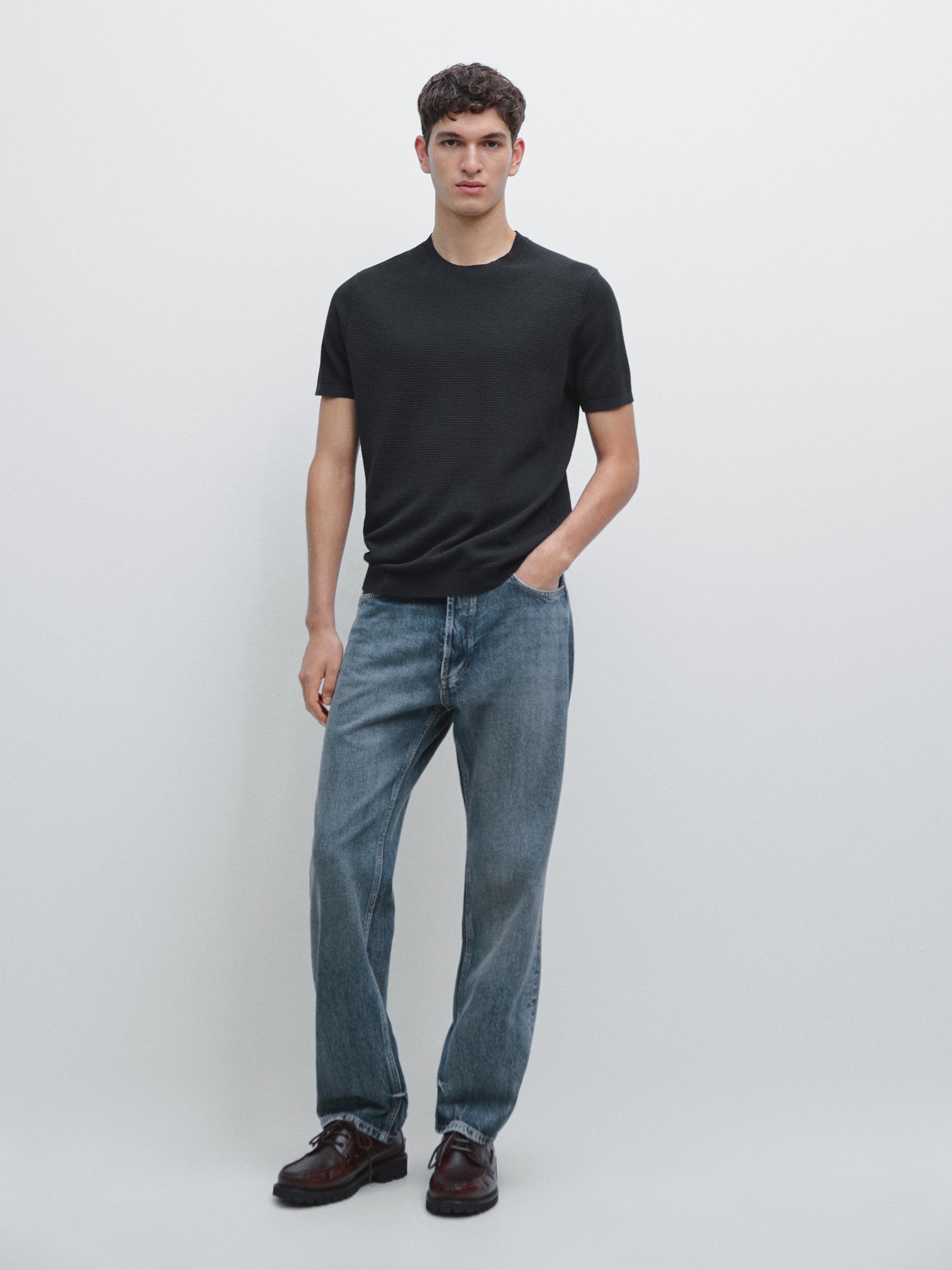 Textured knit T-shirt