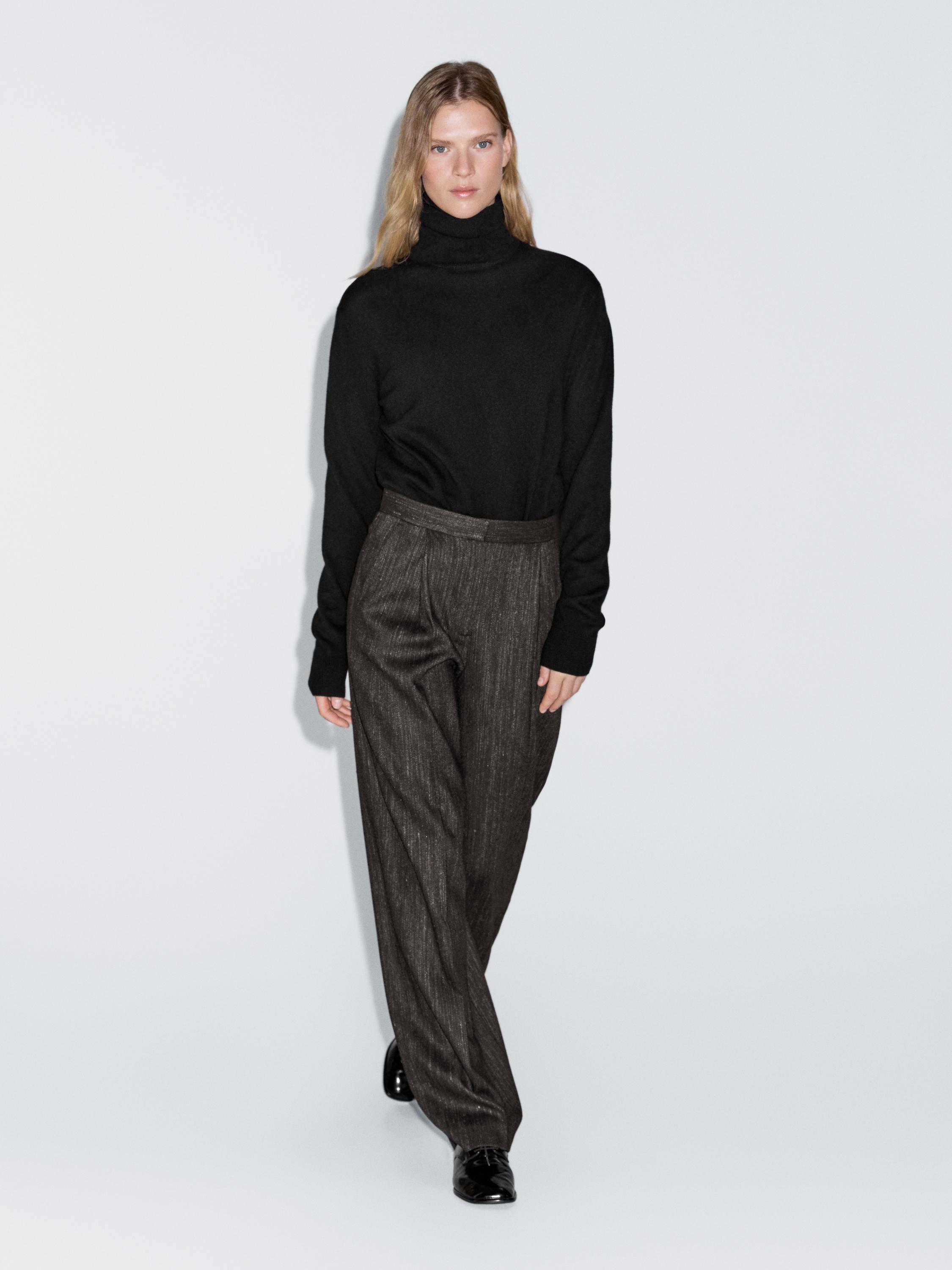 Darted flecked trousers