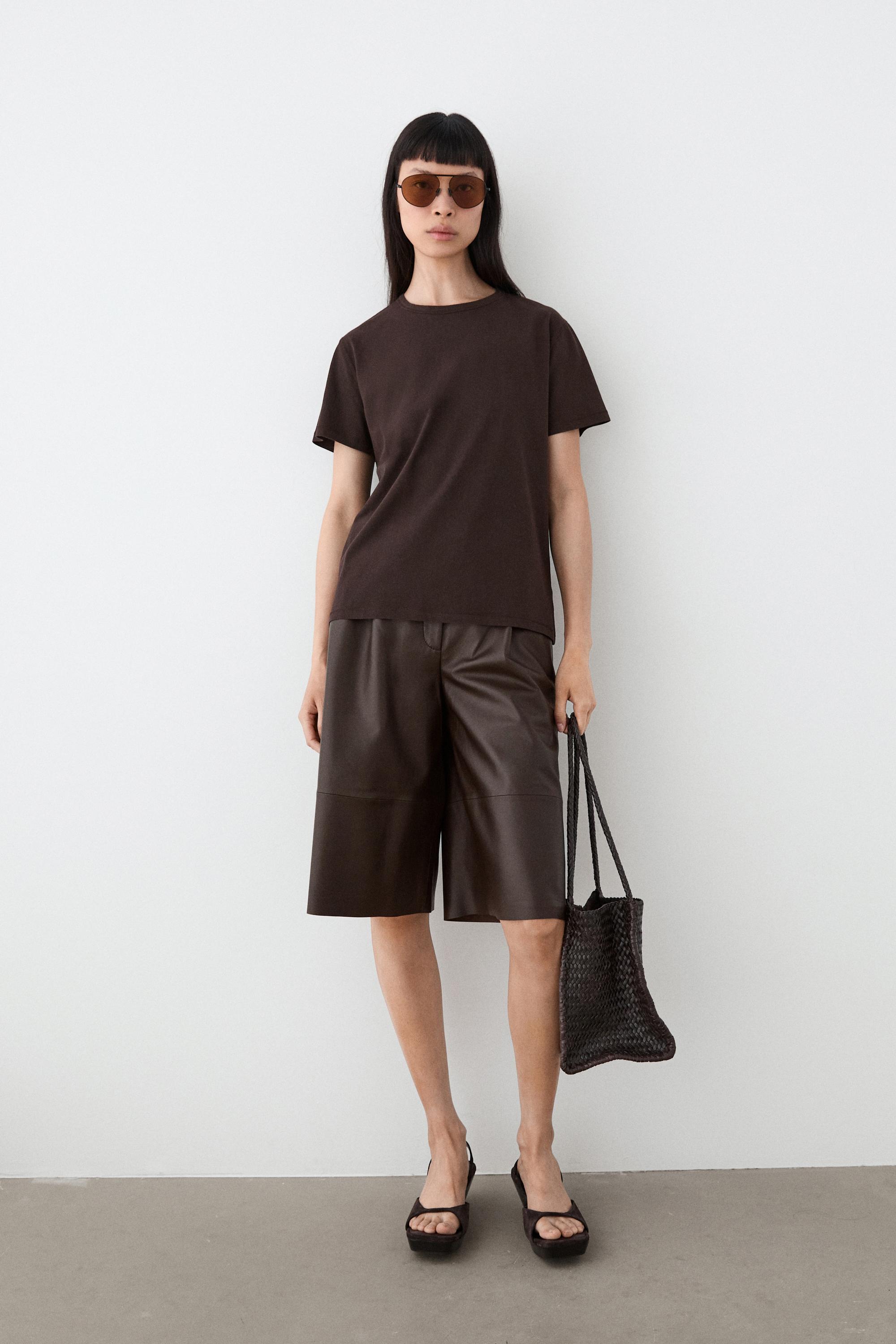 100% cotton short-sleeve T-shirt — BROWN