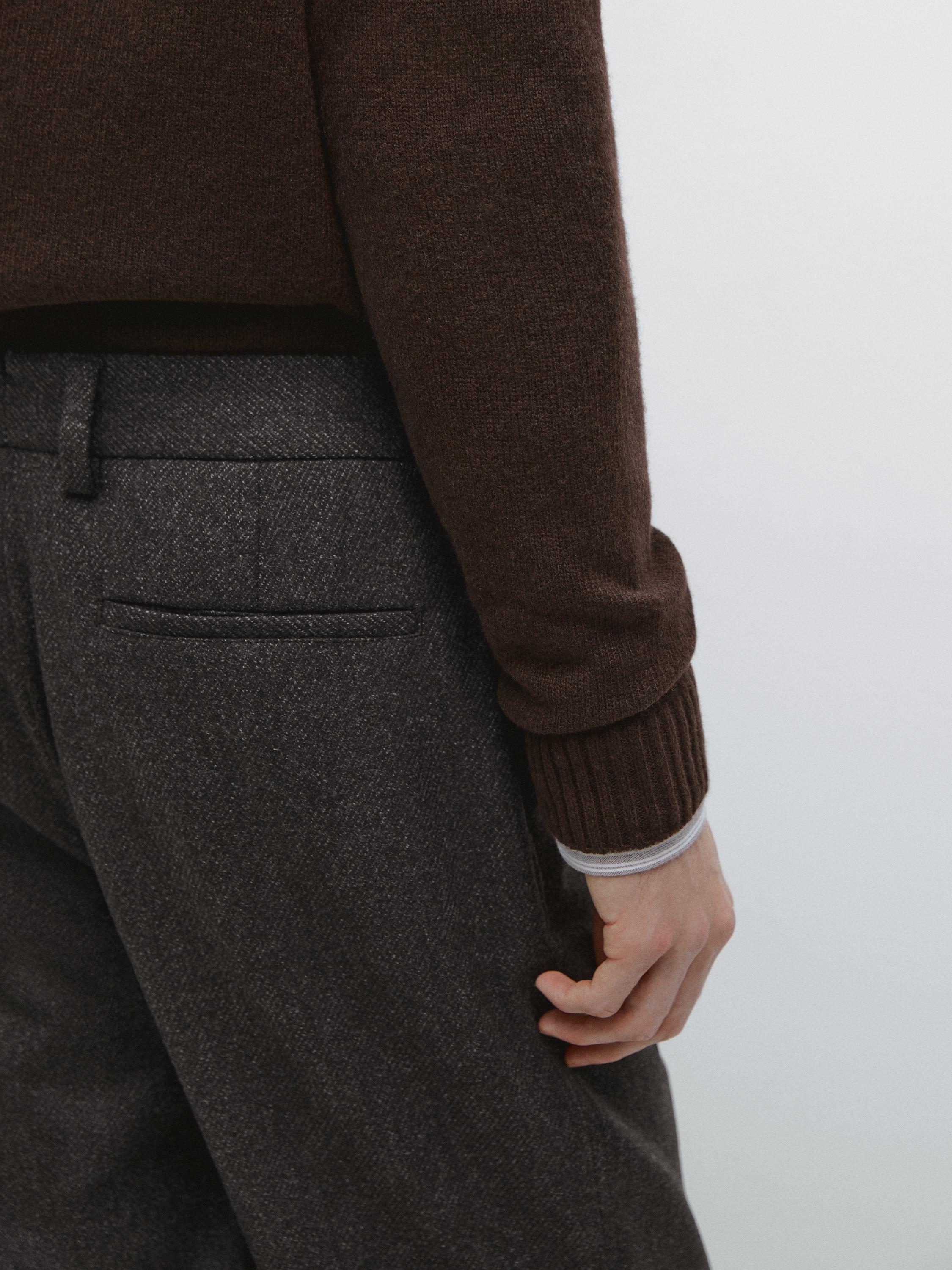 Twill wool blend trousers — GREY