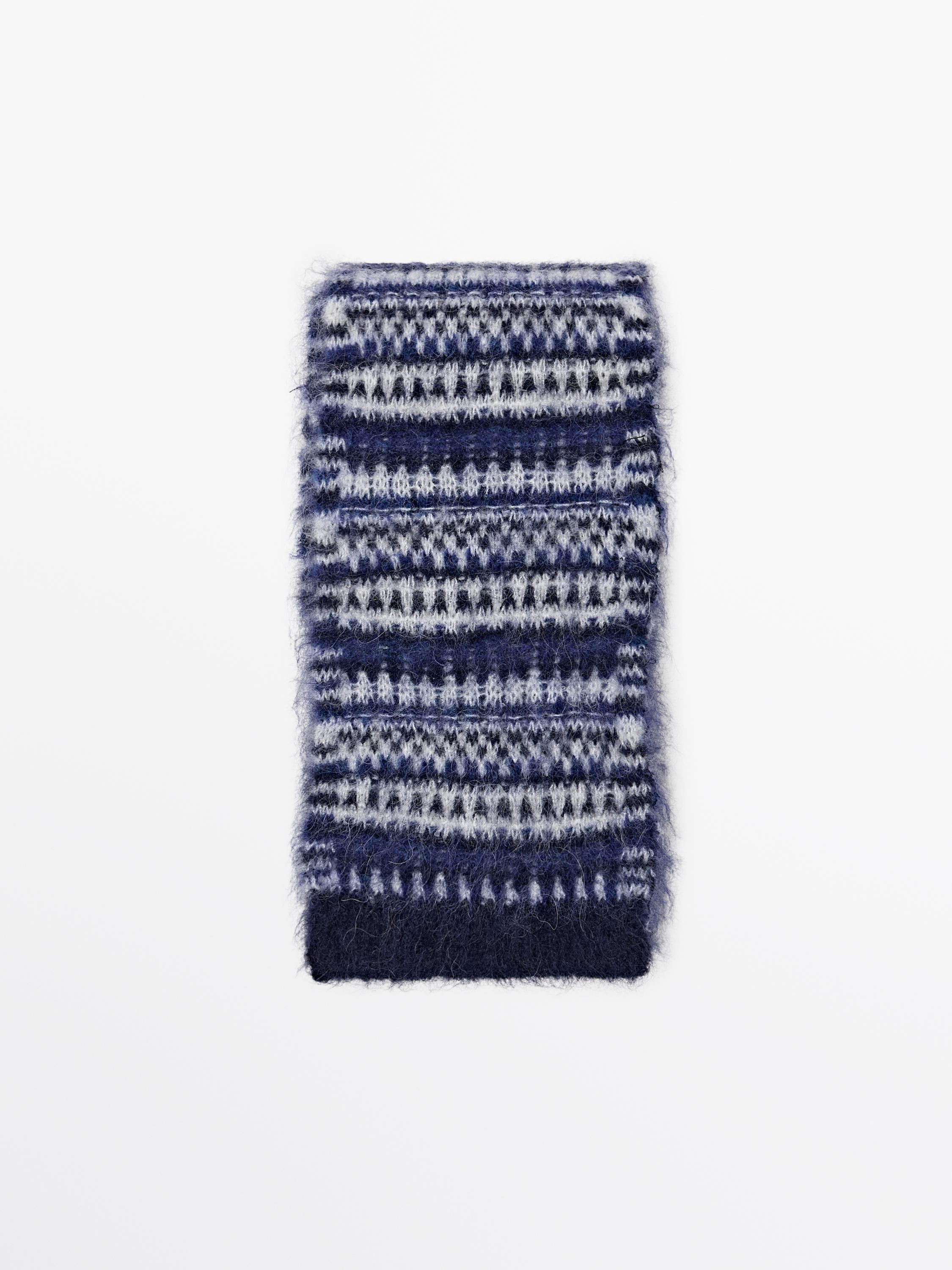 Bufanda jacquard fina con alpaca