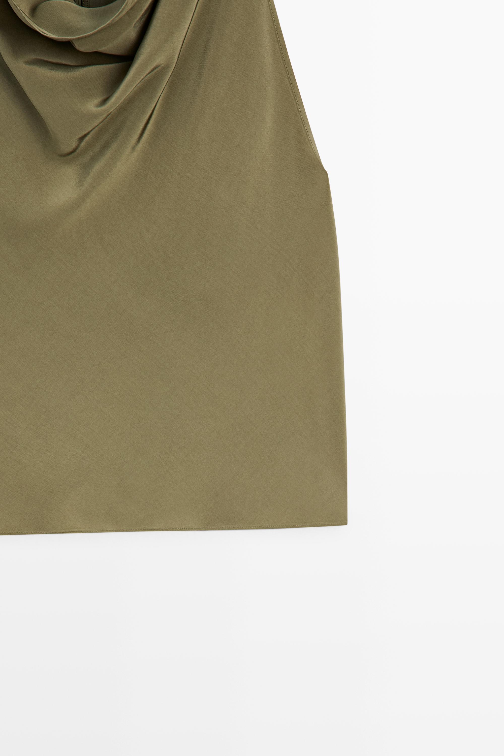Draped halter top — GREEN