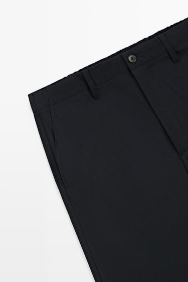 100% cool wool textured pants — DEEP BLUE 7
