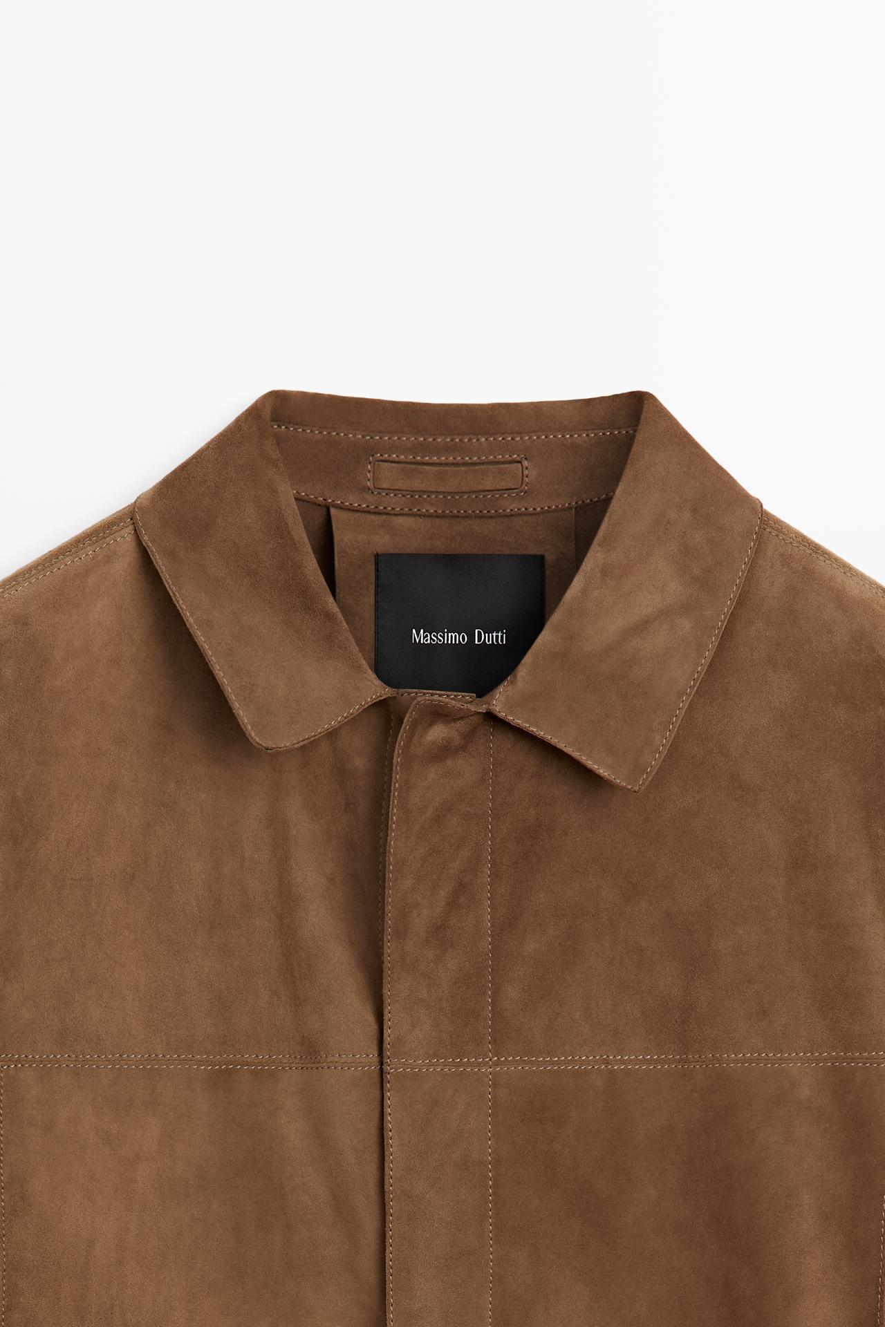 Lightweight suede overshirt — BROWN