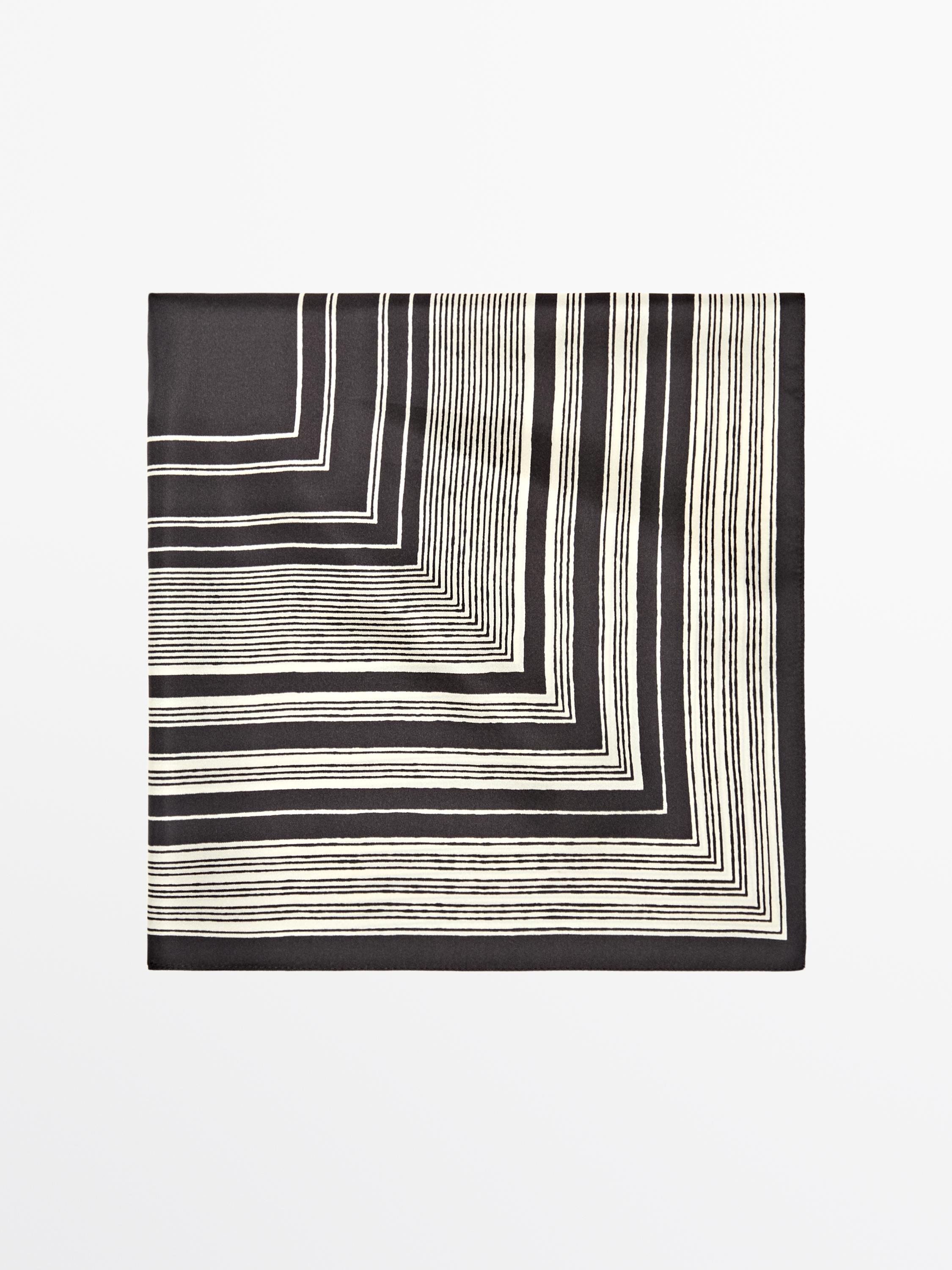 100% silk striped scarf