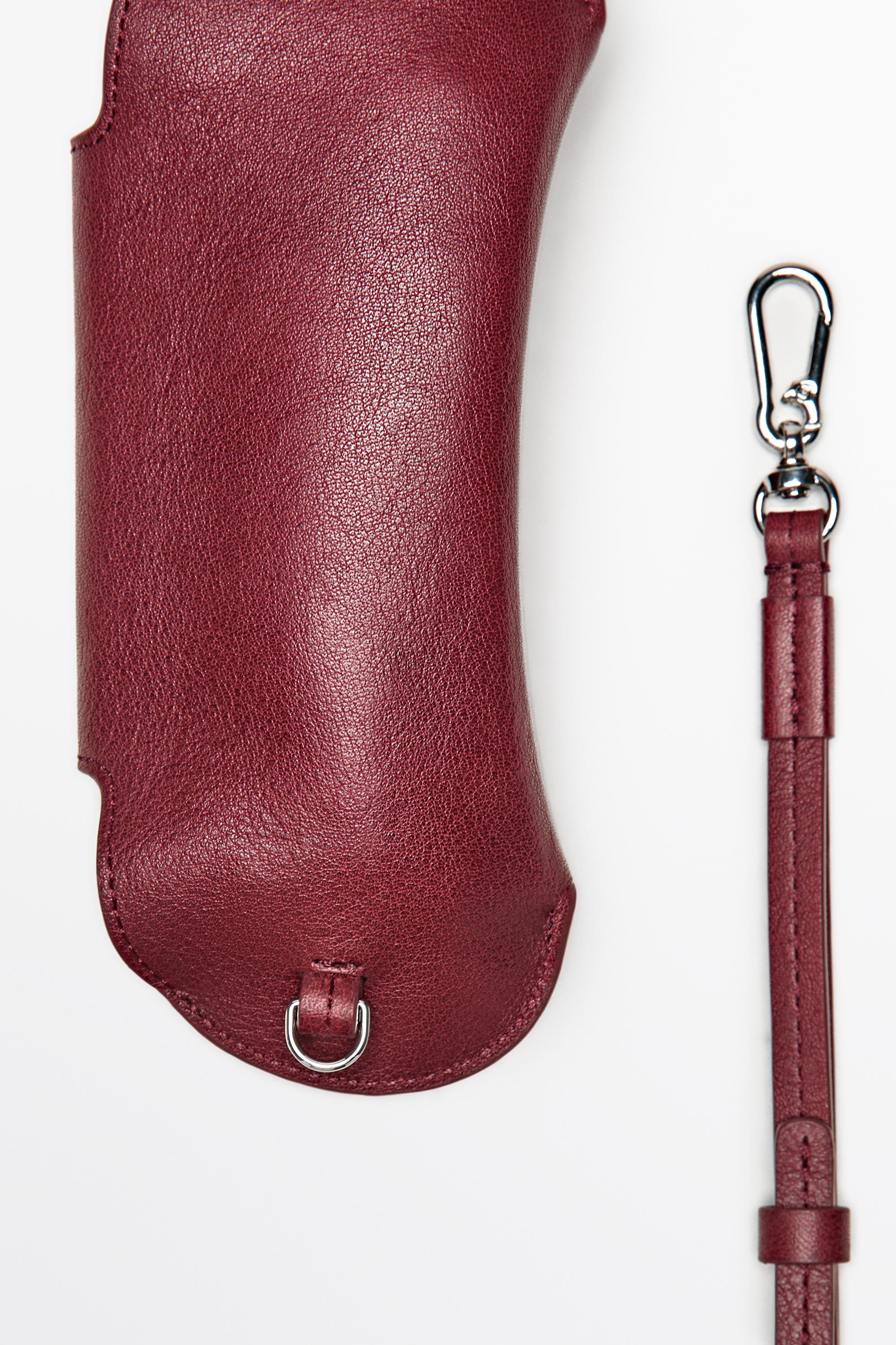 Bolsa de óculos em pele napa texturada