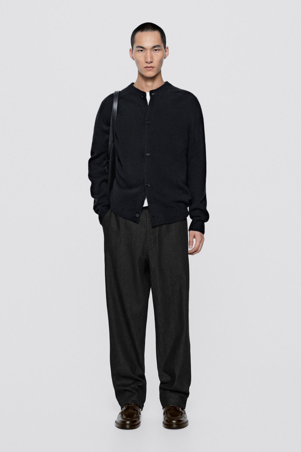Cotton blend denim-effect pants - LIMITED EDITION — BLACK