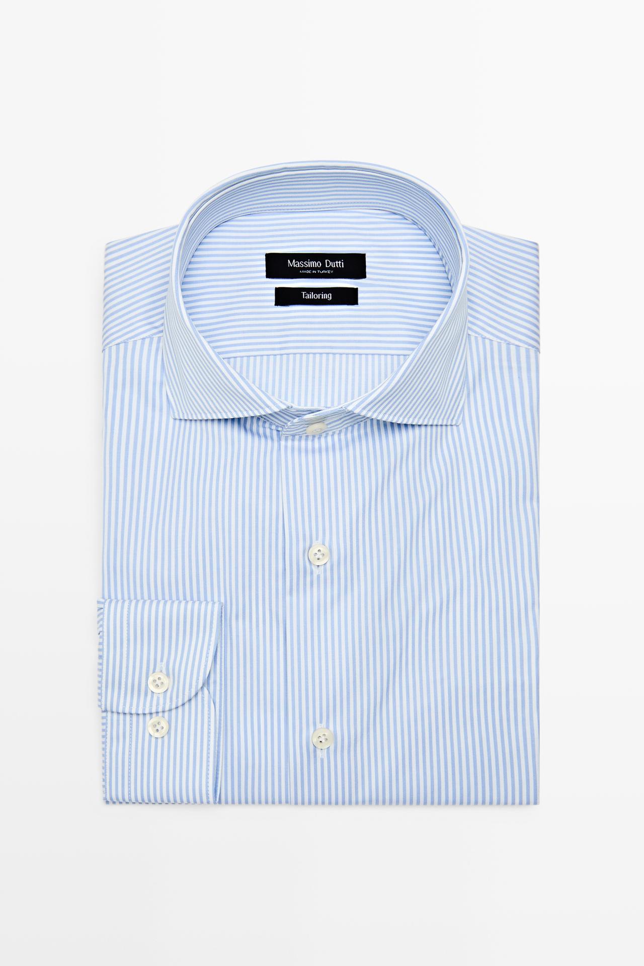Slim fit striped tailored fit shirt — SKY BLUE