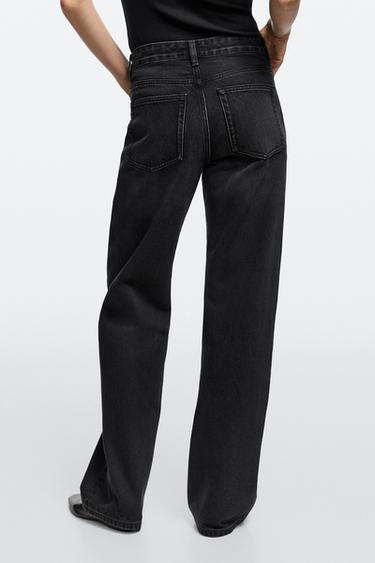 Wide-leg mid-waist jeans — BLACK 5