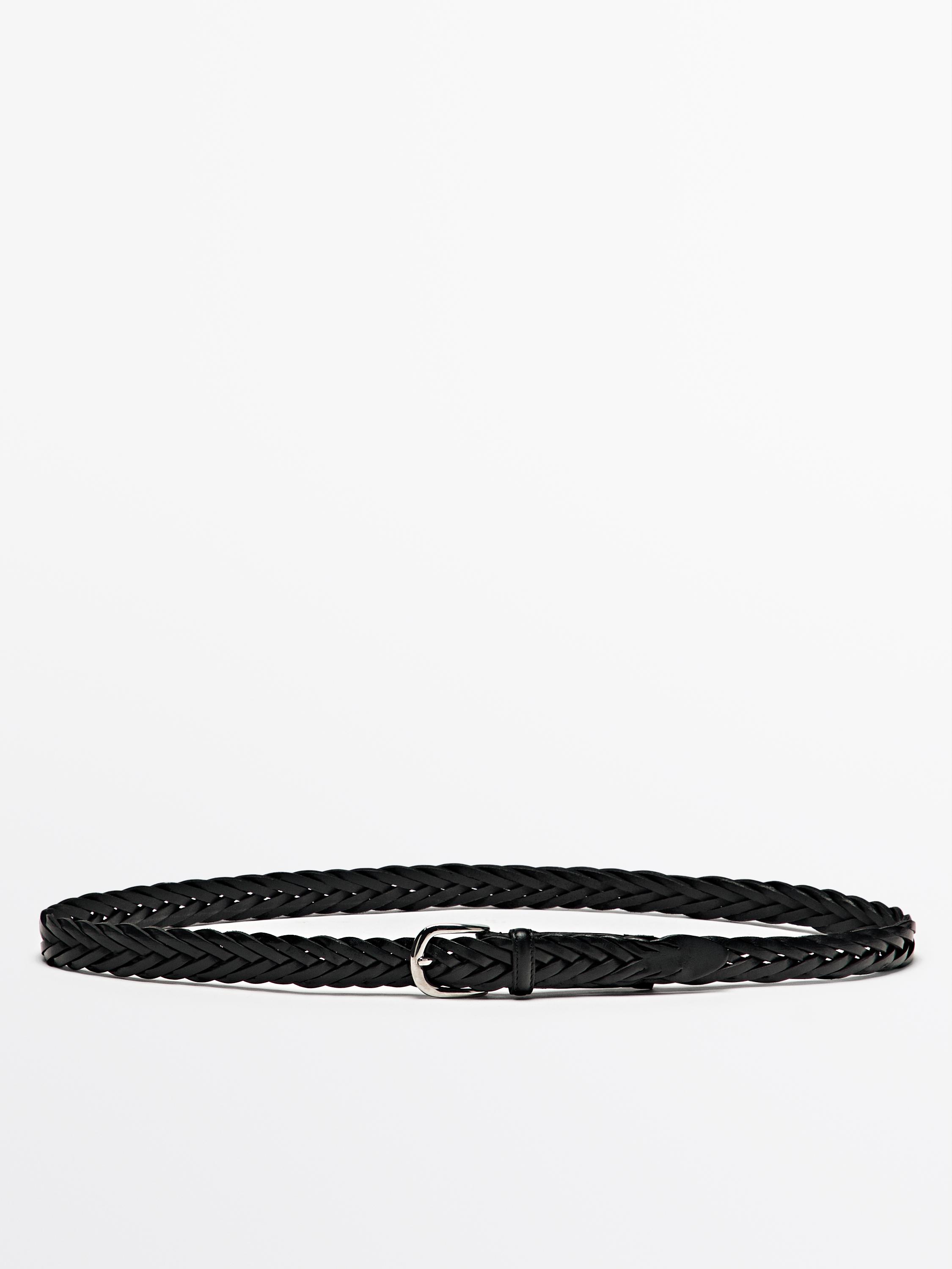 Plaited leather belt