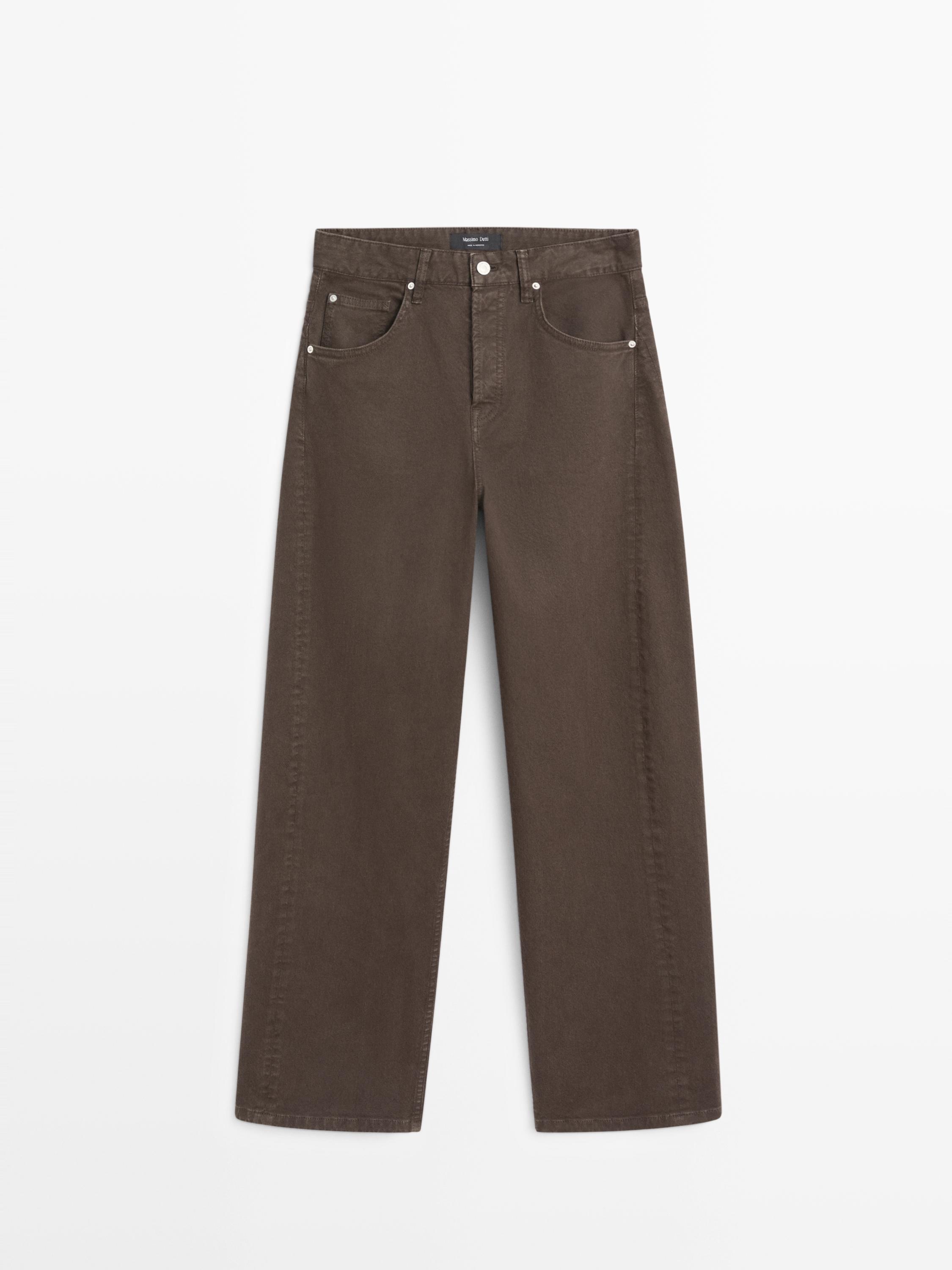 High-waist balloon fit jeans — Chocolate