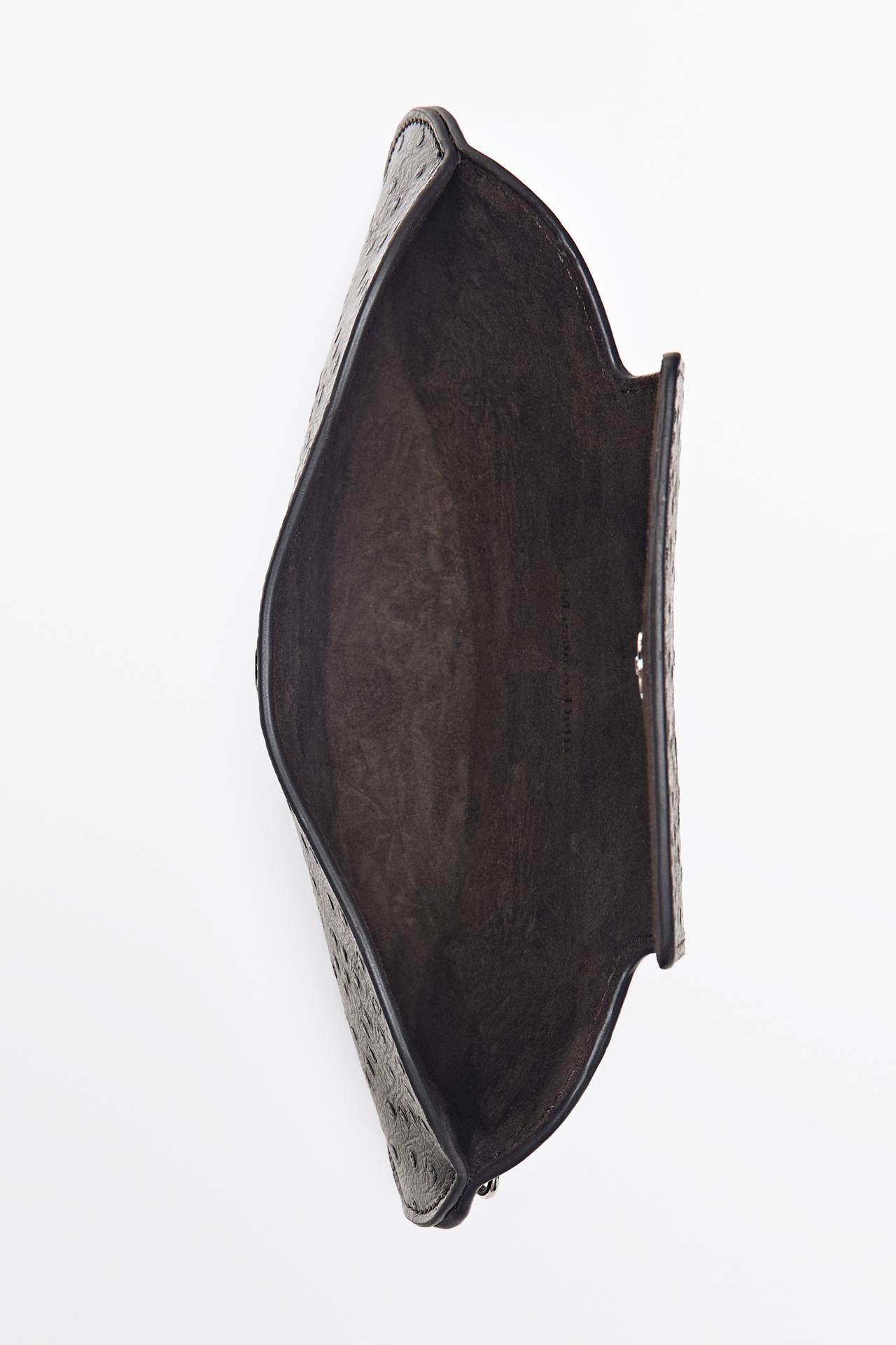 Textured nappa leather glasses case — BROWN