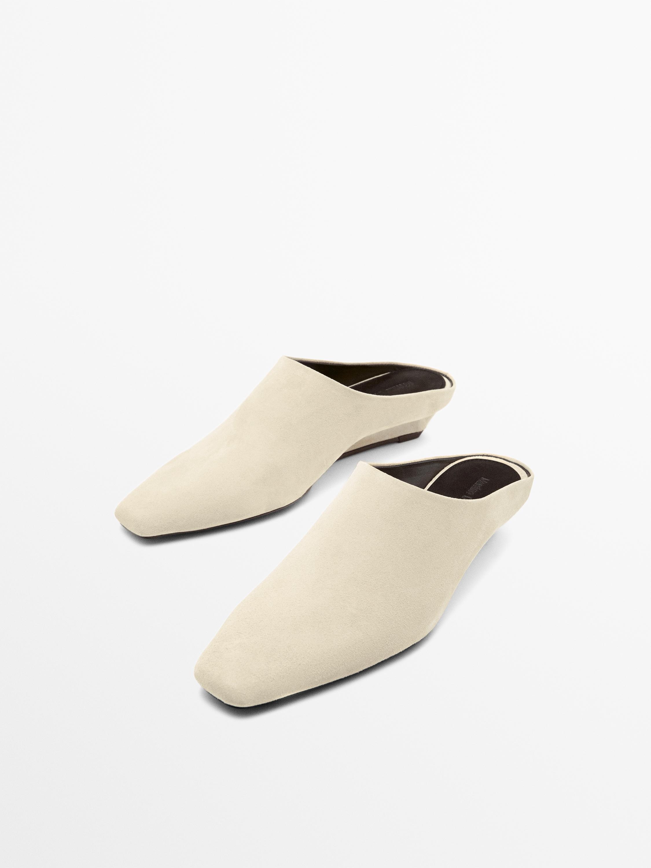 Wedge heel mules — BEIGE