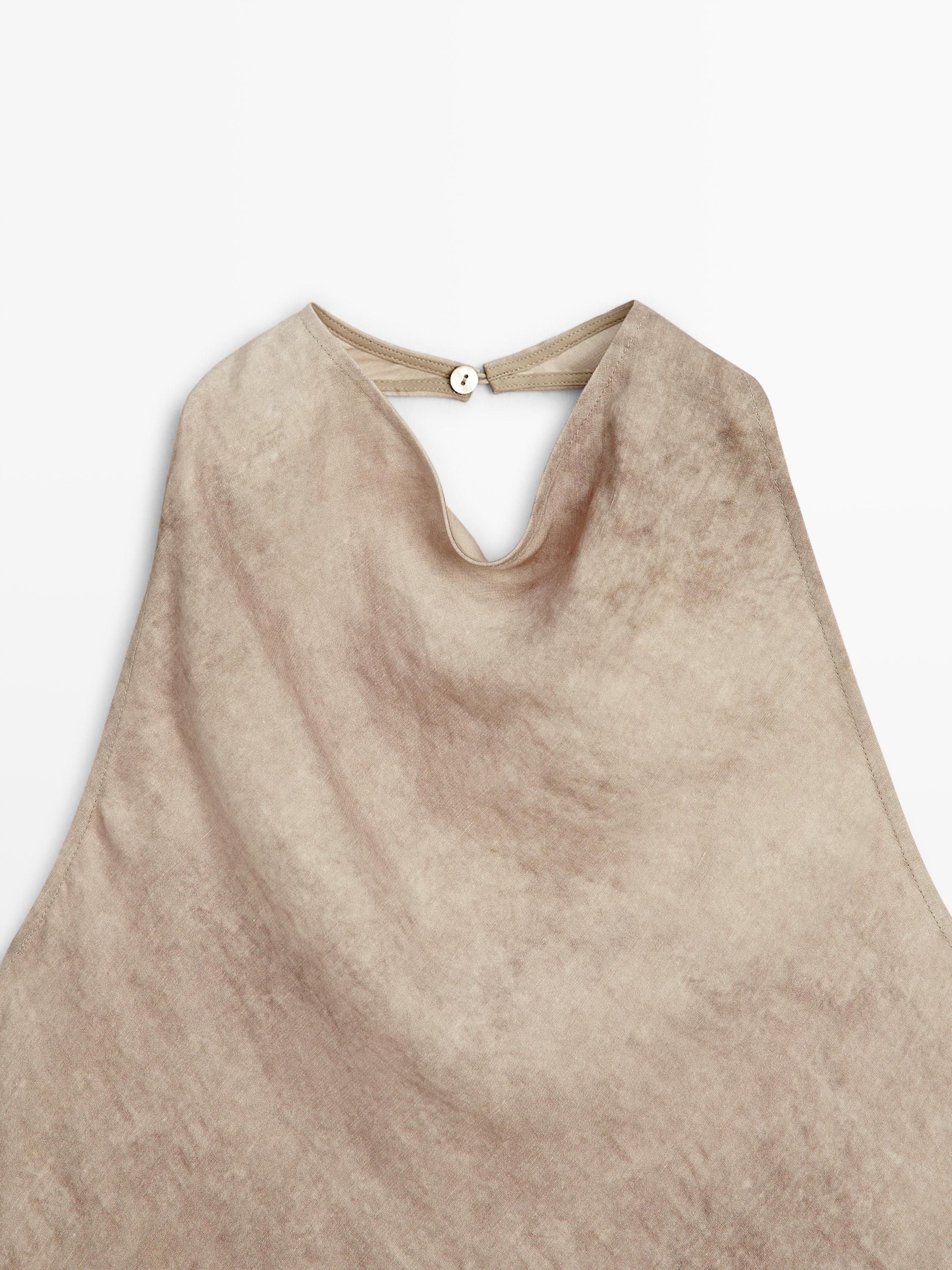 Worn effect halter top — STONE