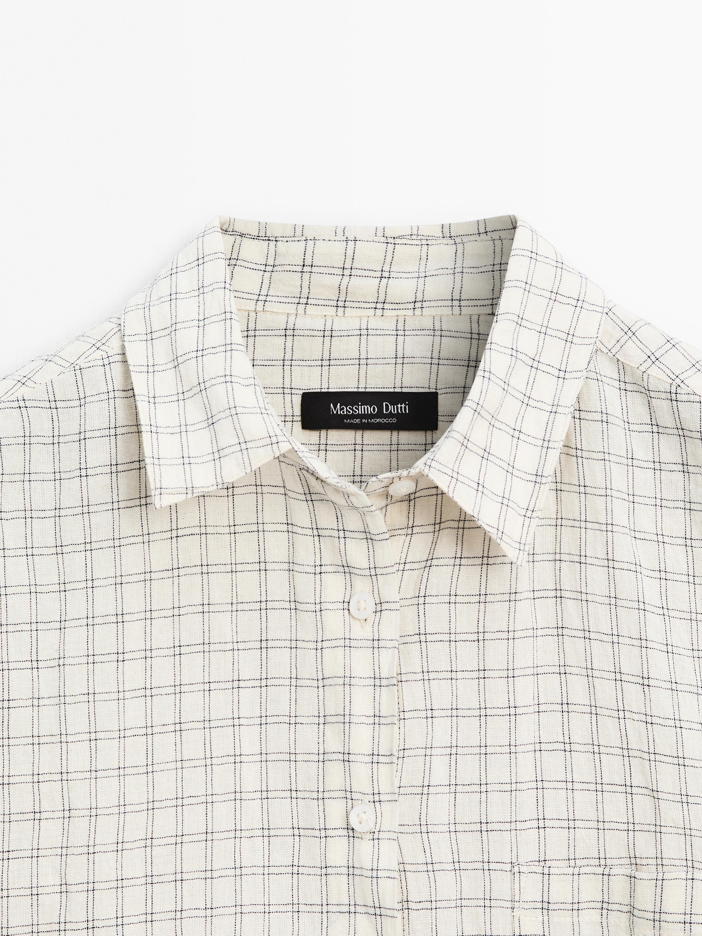Cotton blend check shirt