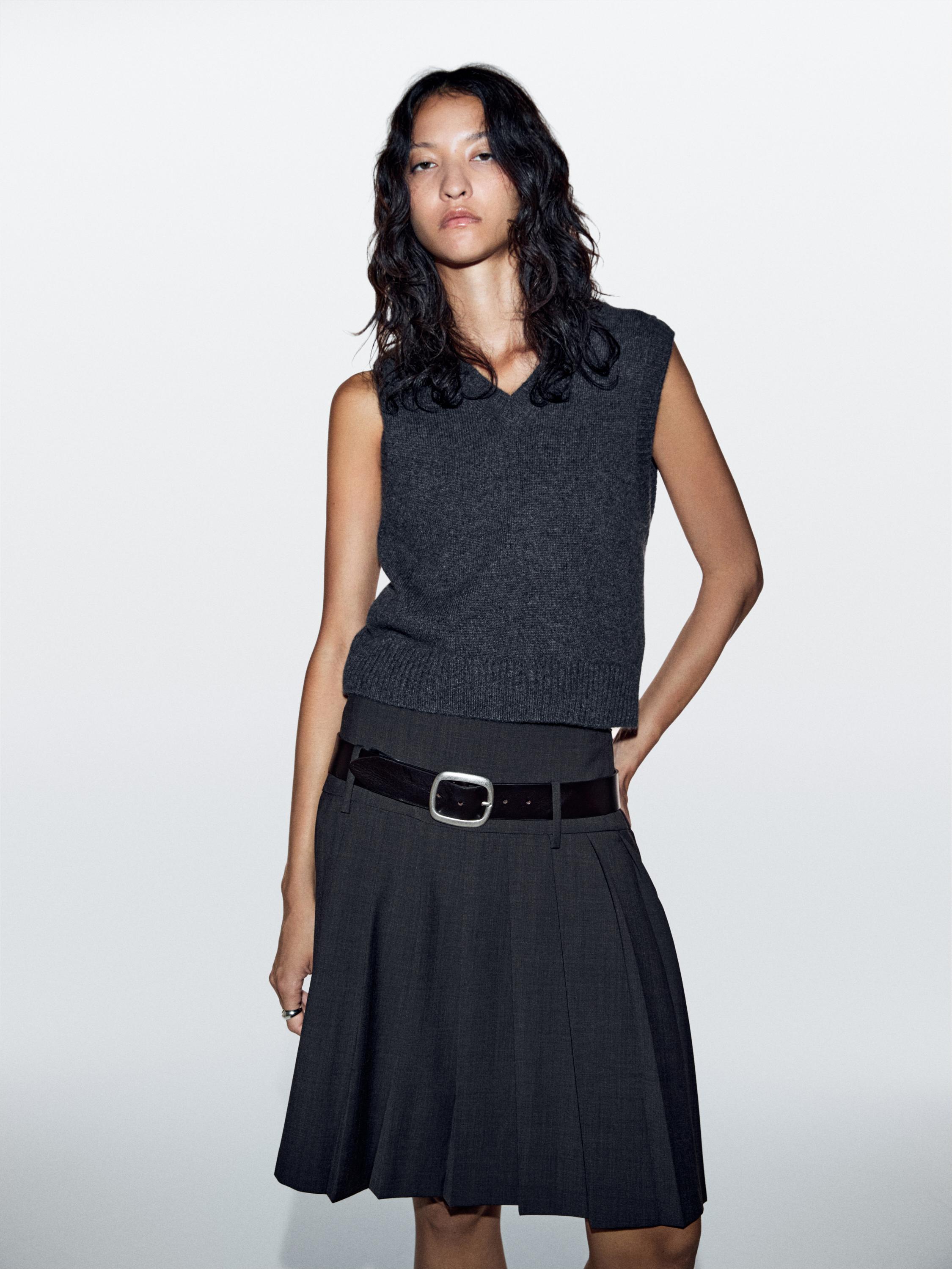 Wide nappa leather belt