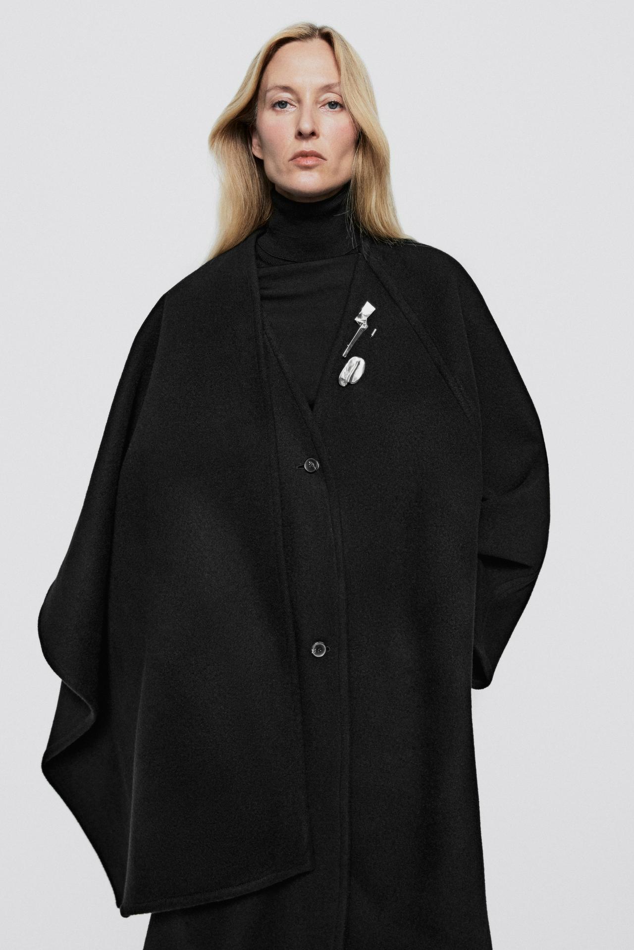 Wool and cashmere blend cape coat - LIMITED EDITION — BLACK