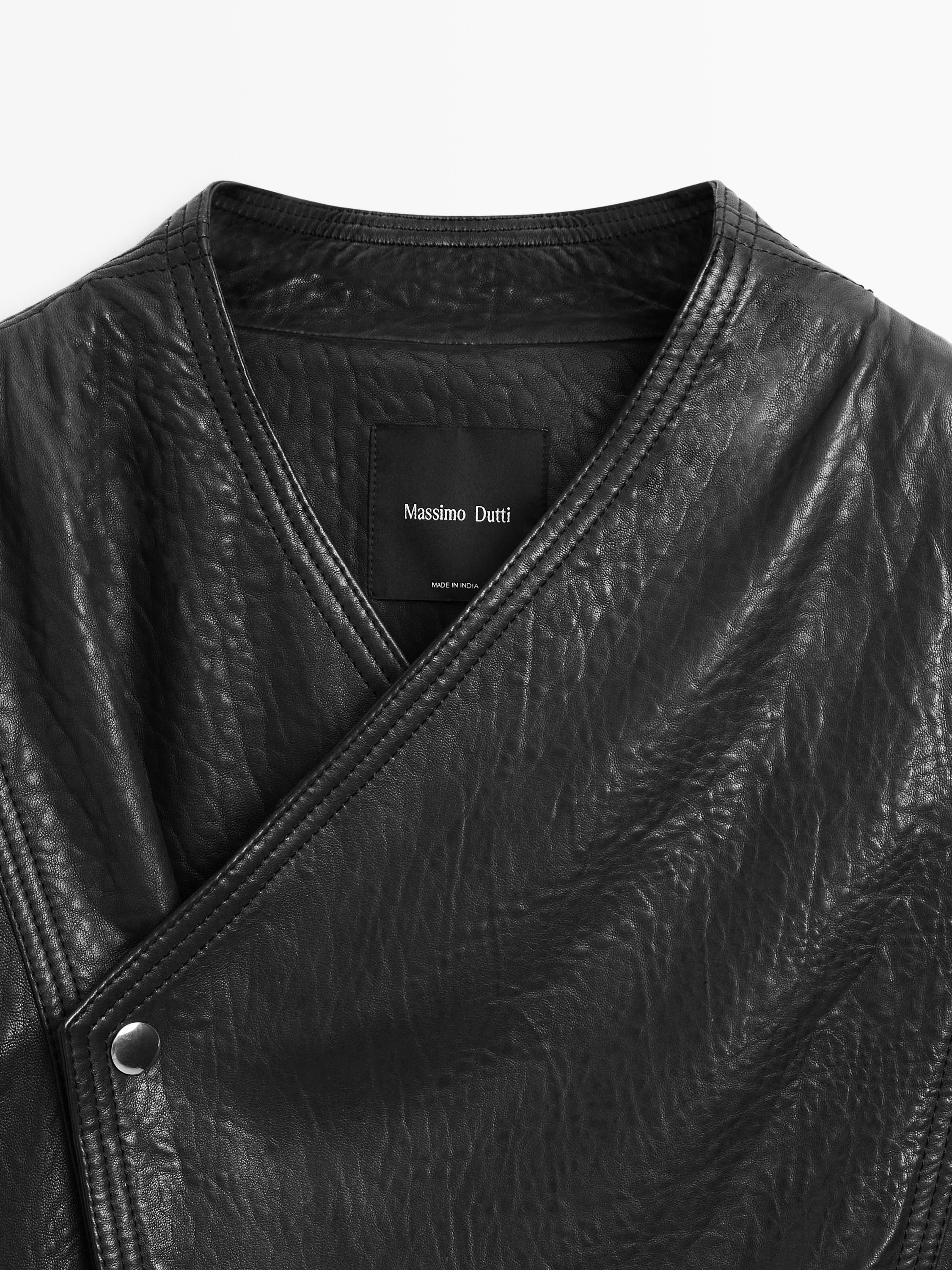 Leather bomber jacket · Black · Bomberâ Jacket | Massimo Dutti
