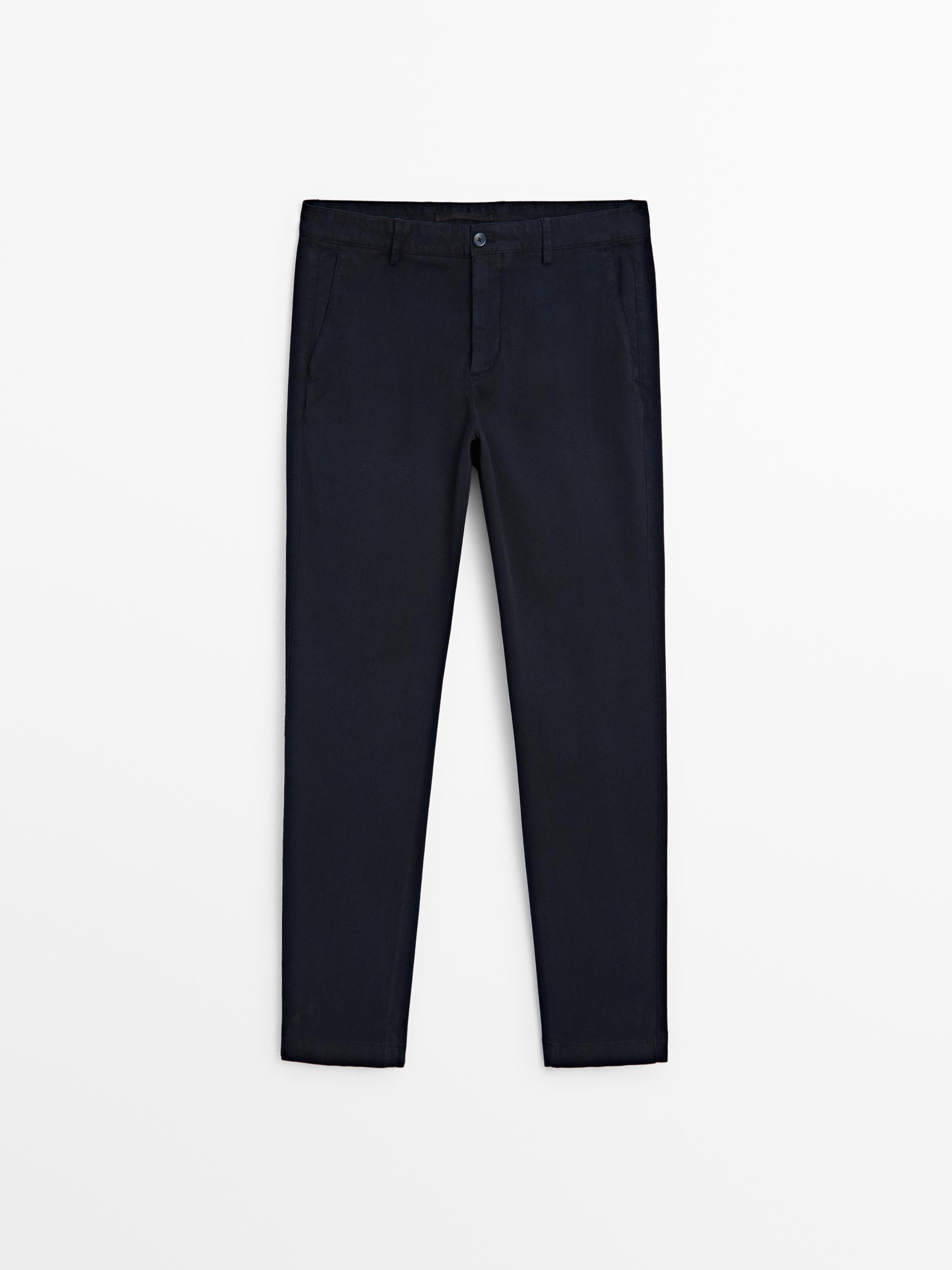 Pantaloni con microstruttura slim fit