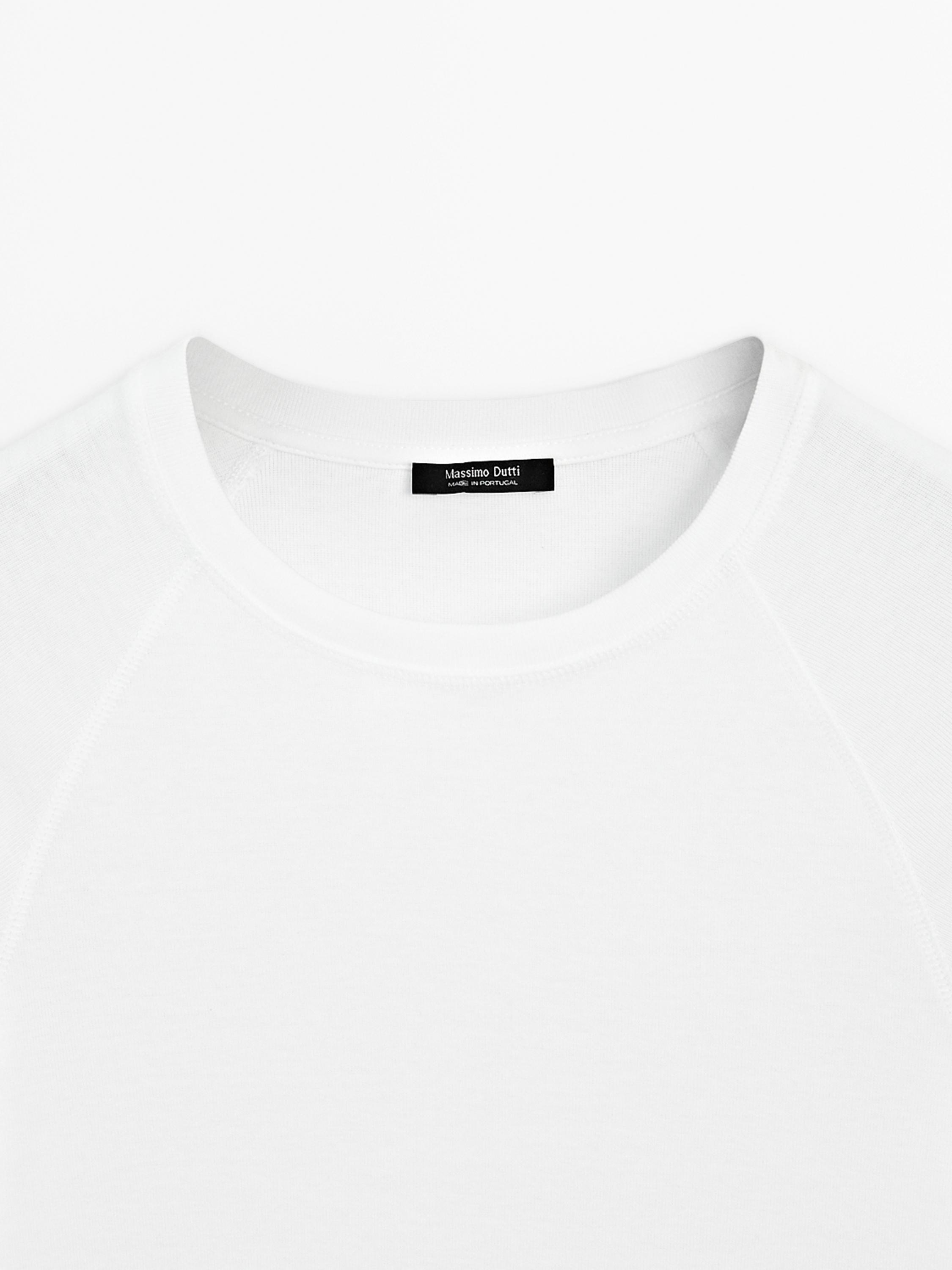 100% Cotton Short Sleeve Raglan T-Shirt — Off white