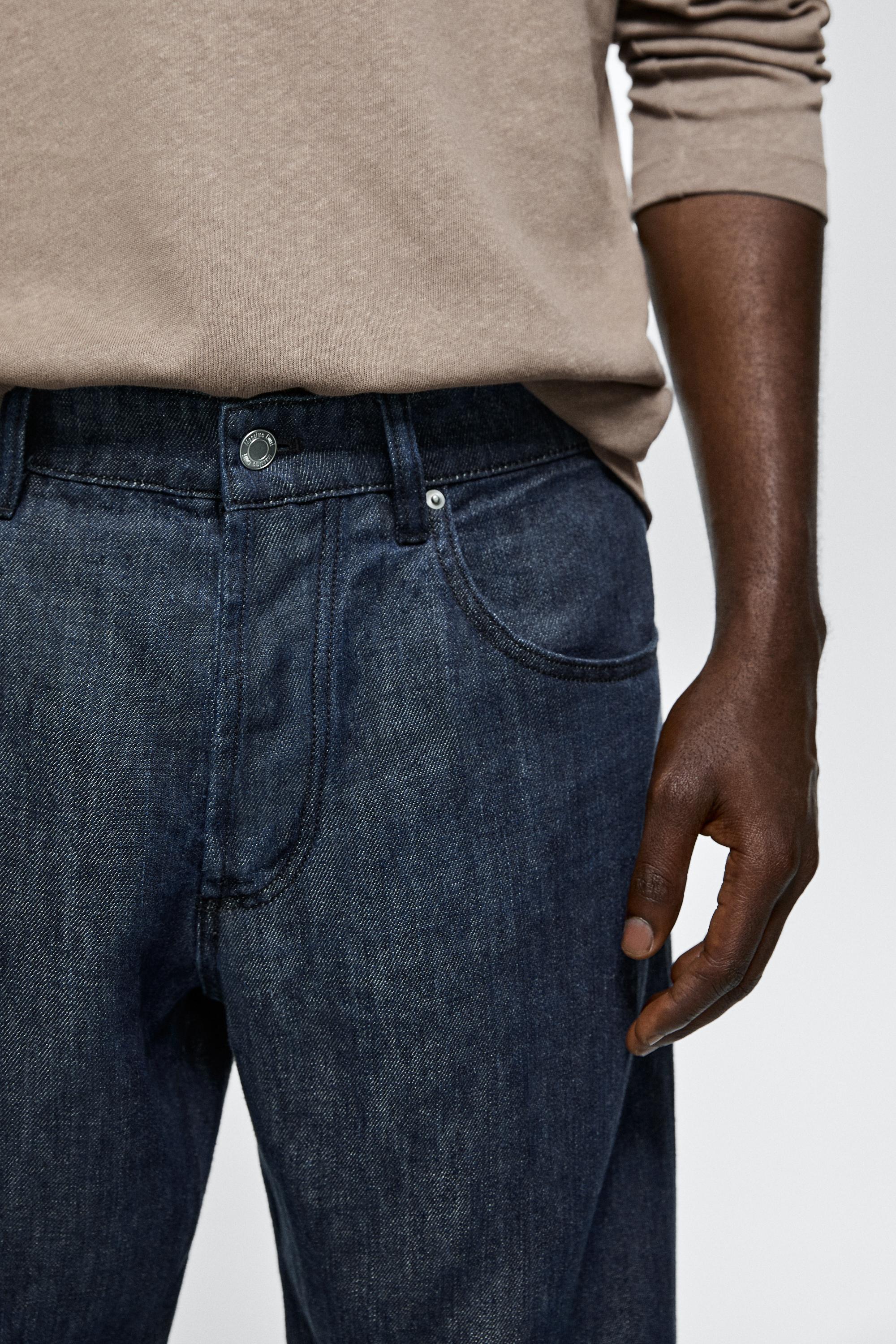 100% linen wide-leg jeans — Light Blue