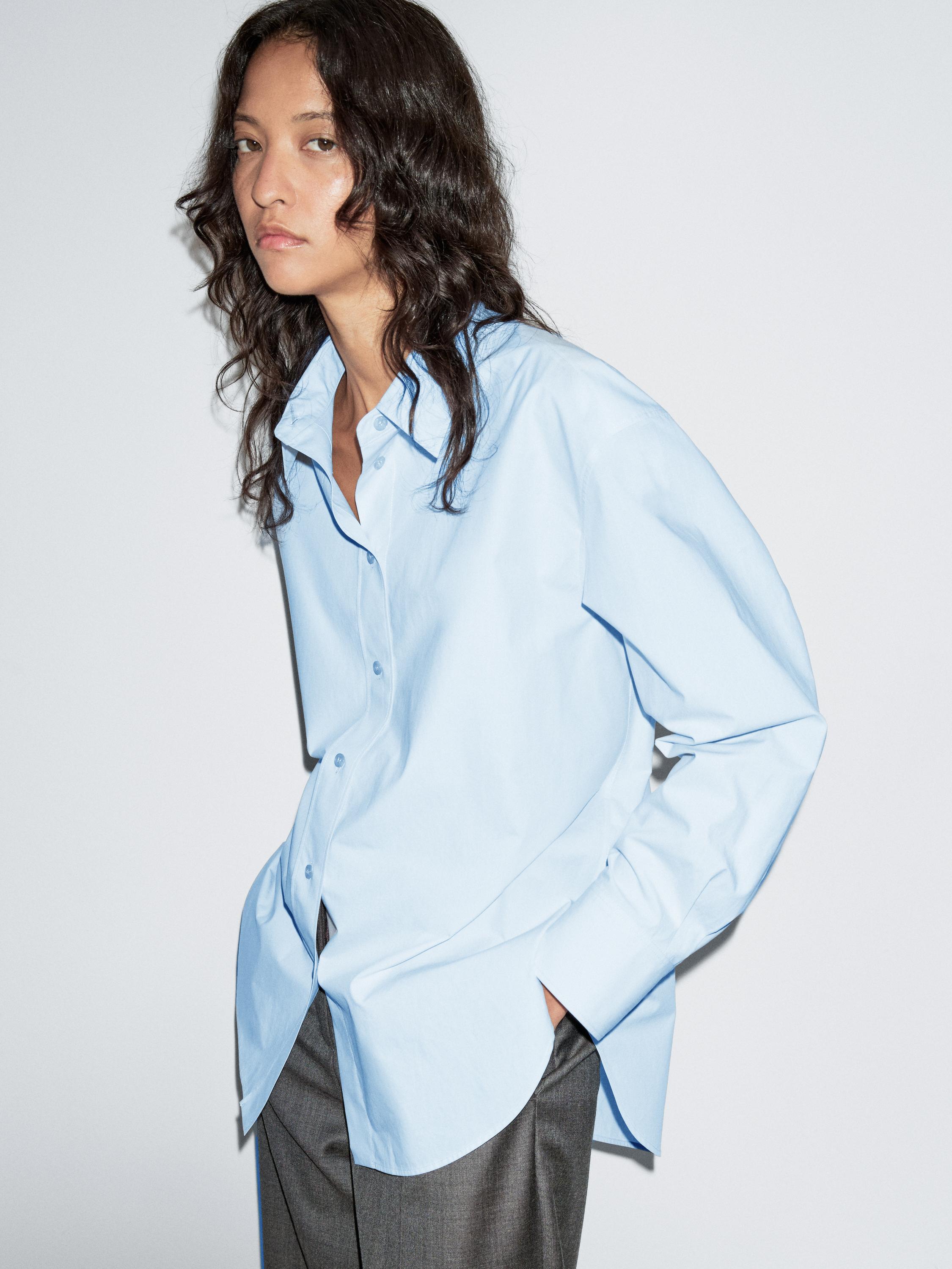 Camisa larga popelín 100% algodón