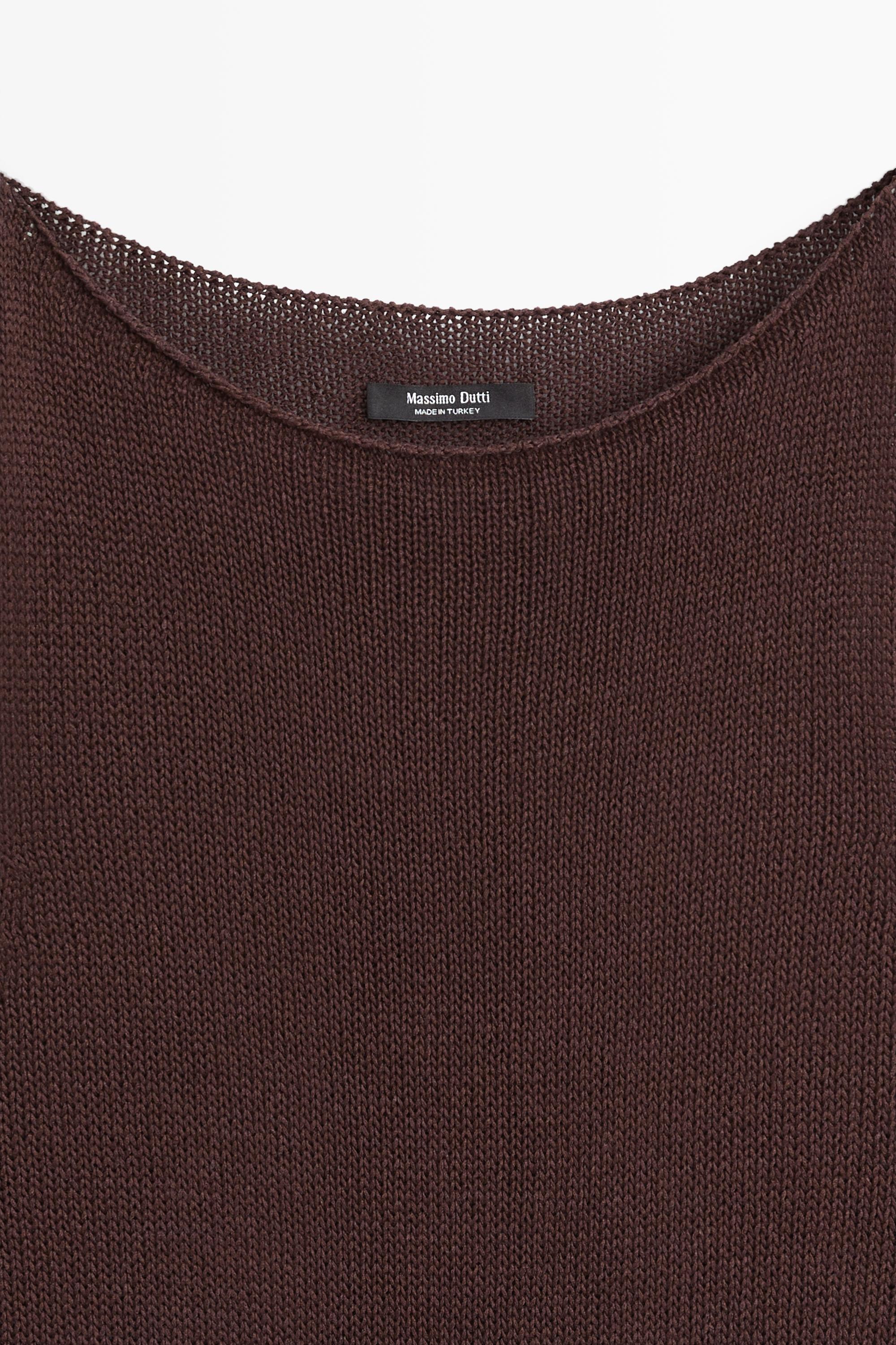 Fine-knit halter top — Chocolate