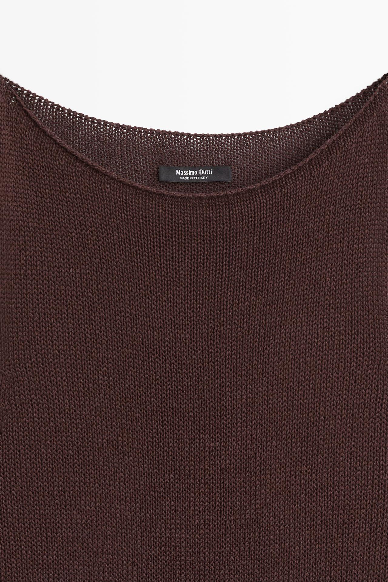 Fine-knit halter top — Chocolate